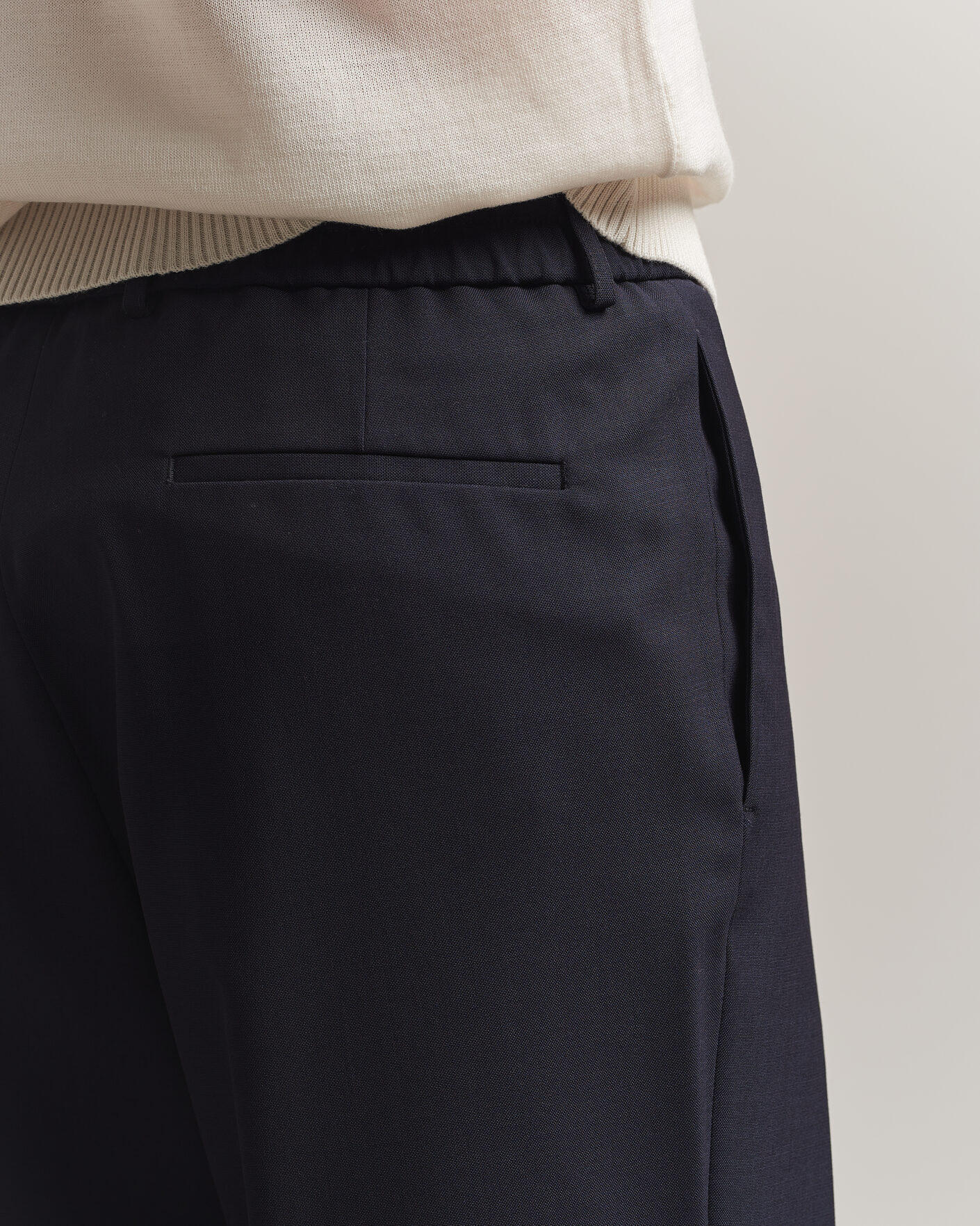 Hombres | Pantalones | BOSS BLACK | Pat Pleated Wool Trousers Dark Blue