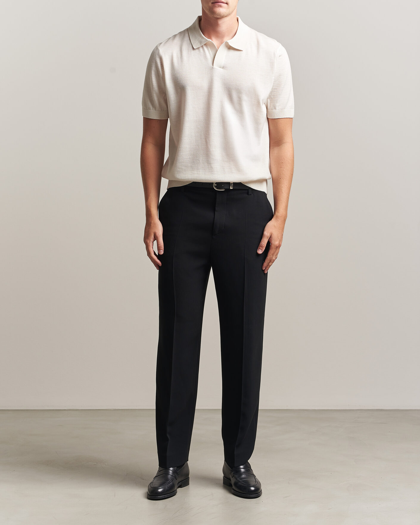 Hombres | Polos | BOSS BLACK | Lantoni Knitted Polo Open White