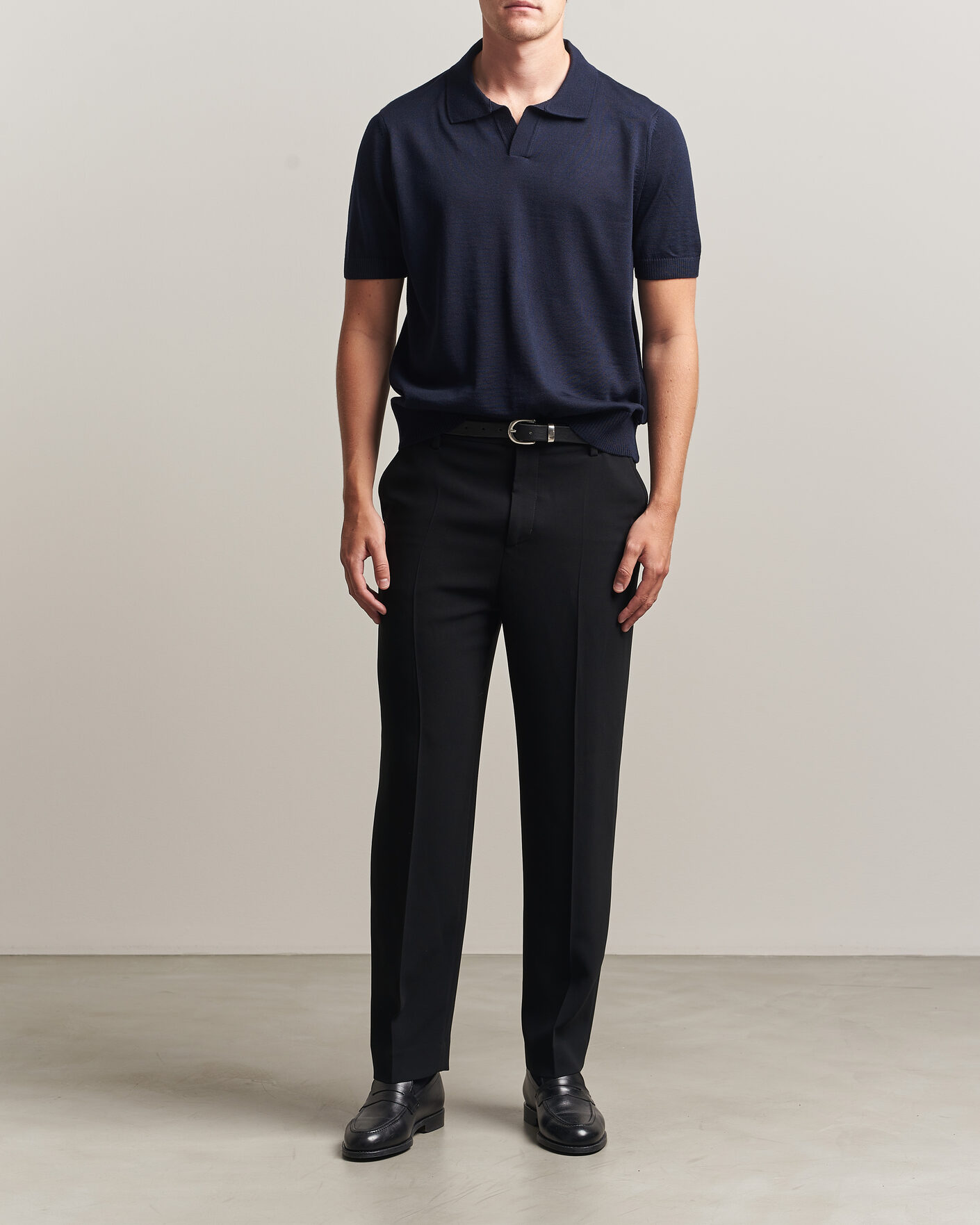Hombres | Polos | BOSS BLACK | Lantoni Knitted Polo Dark Blue