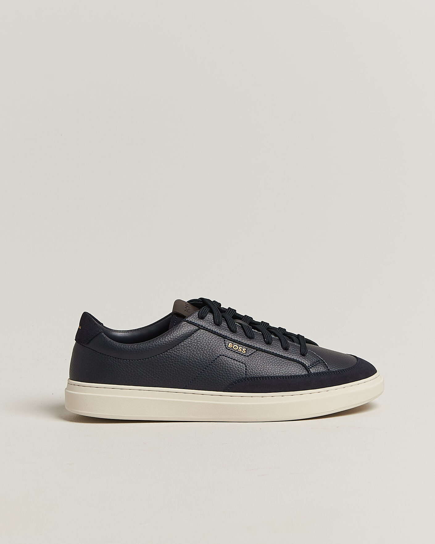 Hombres | Zapatillas | BOSS BLACK | Kieran Leather/Suede Sneaker Dark Blue