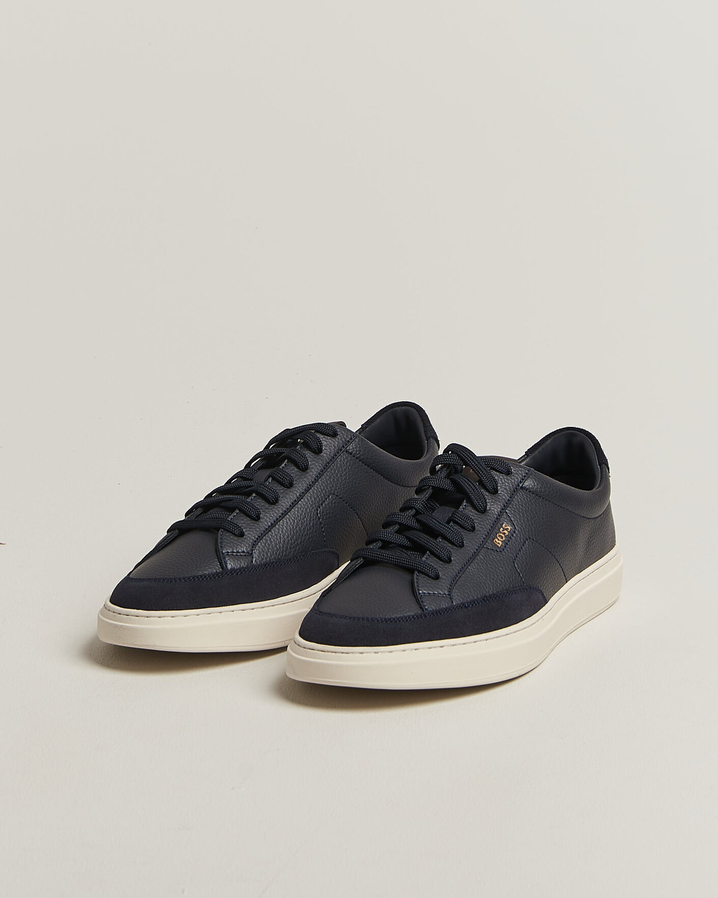 Hombres | Zapatillas | BOSS BLACK | Kieran Leather/Suede Sneaker Dark Blue
