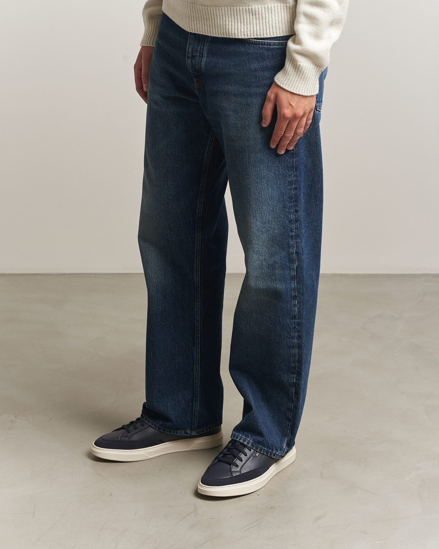Hombres | Zapatillas | BOSS BLACK | Kieran Leather/Suede Sneaker Dark Blue
