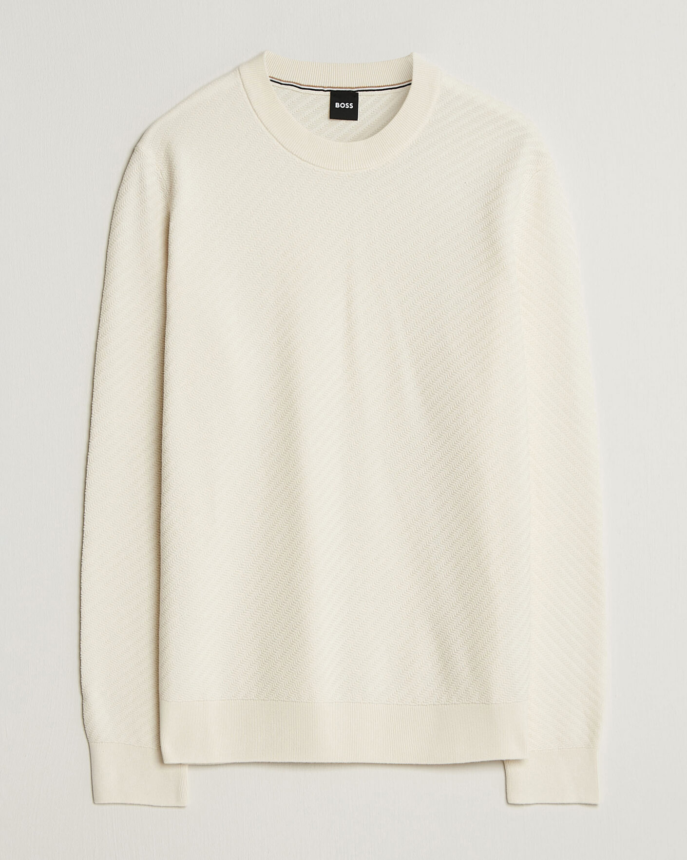 Hombres | Jerséis y prendas de punto | BOSS BLACK | Lofranco Structured Knitted Sweater Open White