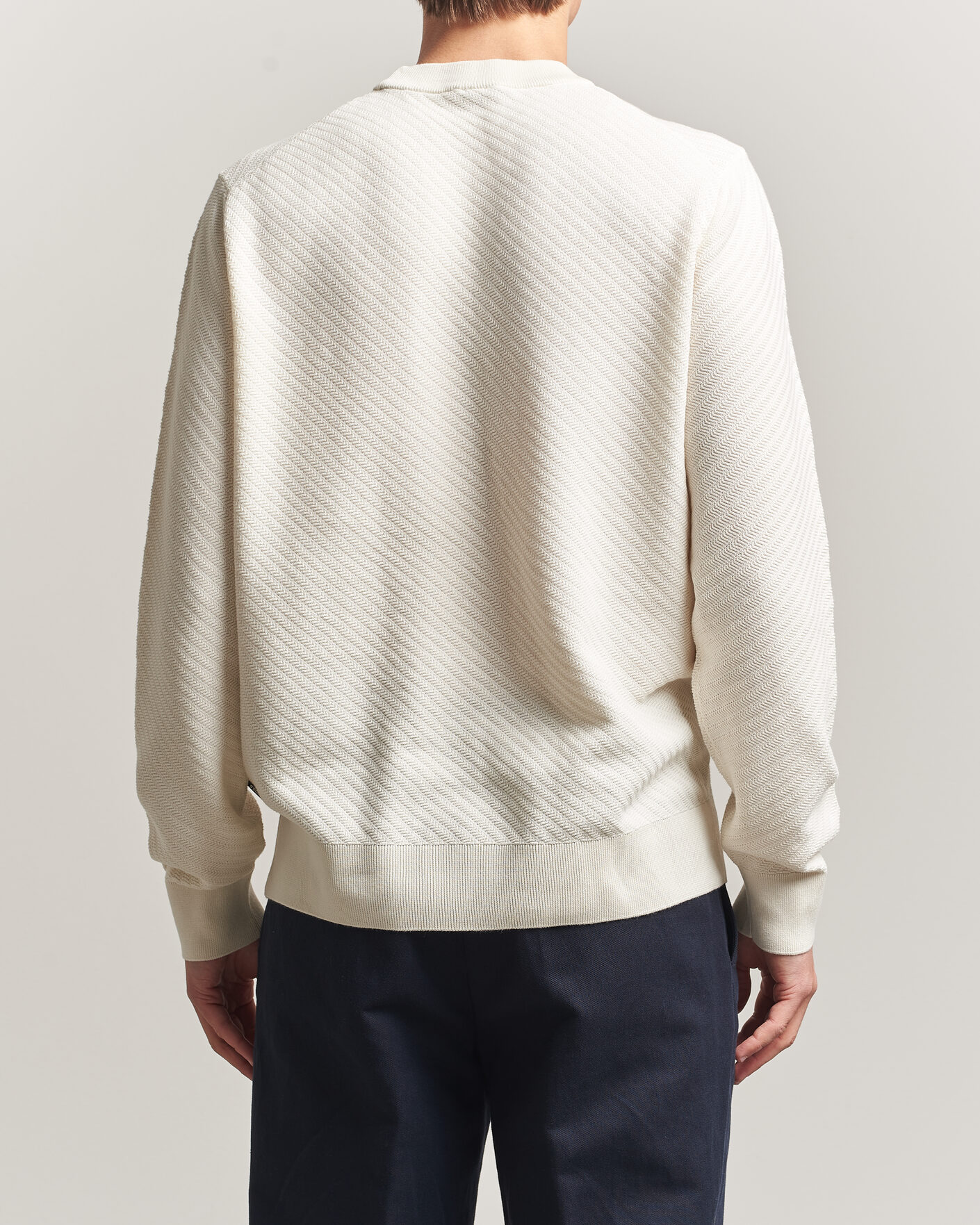 Hombres | Jerséis y prendas de punto | BOSS BLACK | Lofranco Structured Knitted Sweater Open White