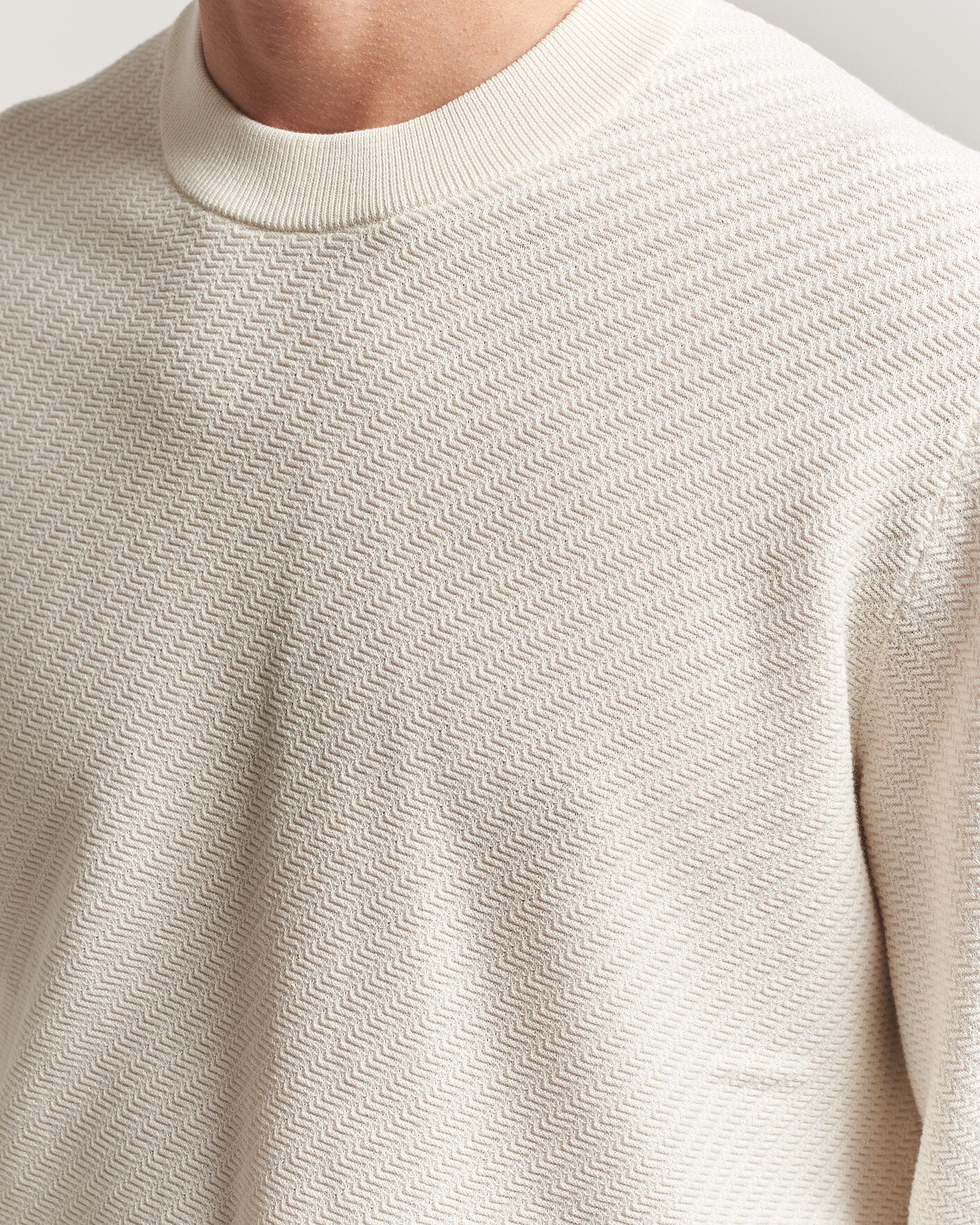 Hombres | Jerséis y prendas de punto | BOSS BLACK | Lofranco Structured Knitted Sweater Open White