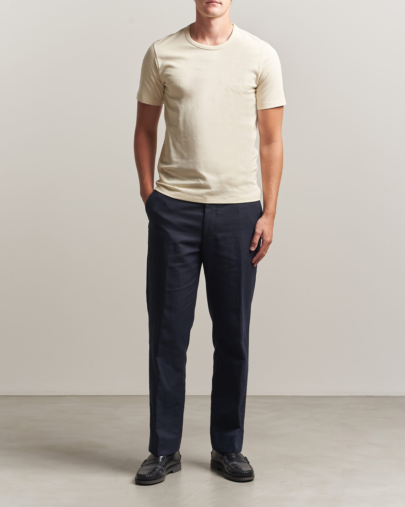 Hombres | Camisetas | BOSS BLACK | 3-Pack Crew Neck T-Shirt White/Beige/Grey