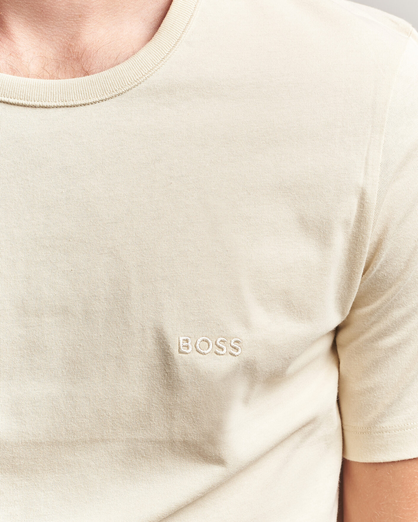 Hombres | Camisetas | BOSS BLACK | 3-Pack Crew Neck T-Shirt White/Beige/Grey
