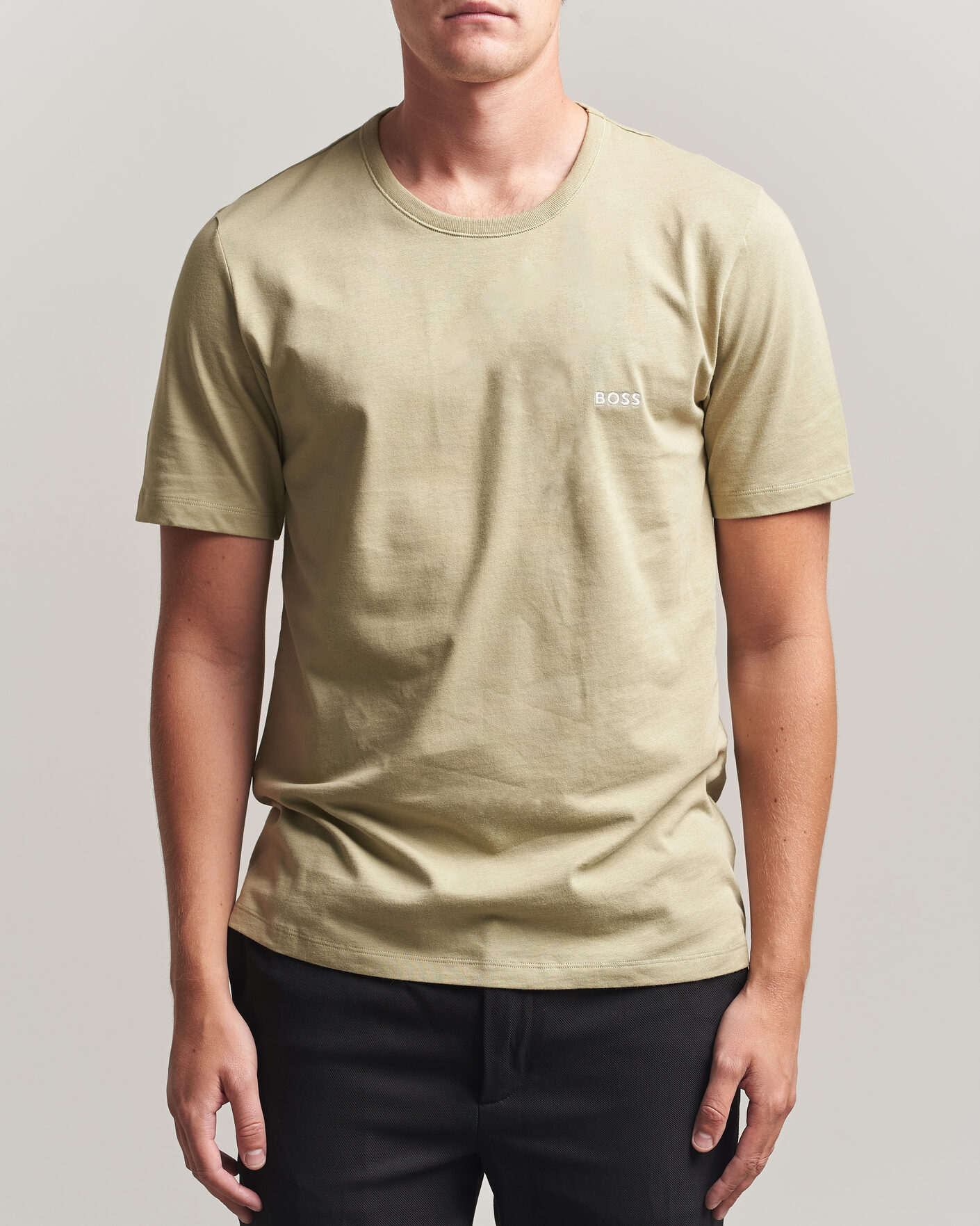 Hombres | Camisetas | BOSS BLACK | 3-Pack Crew Neck T-Shirt Green/Beige/White