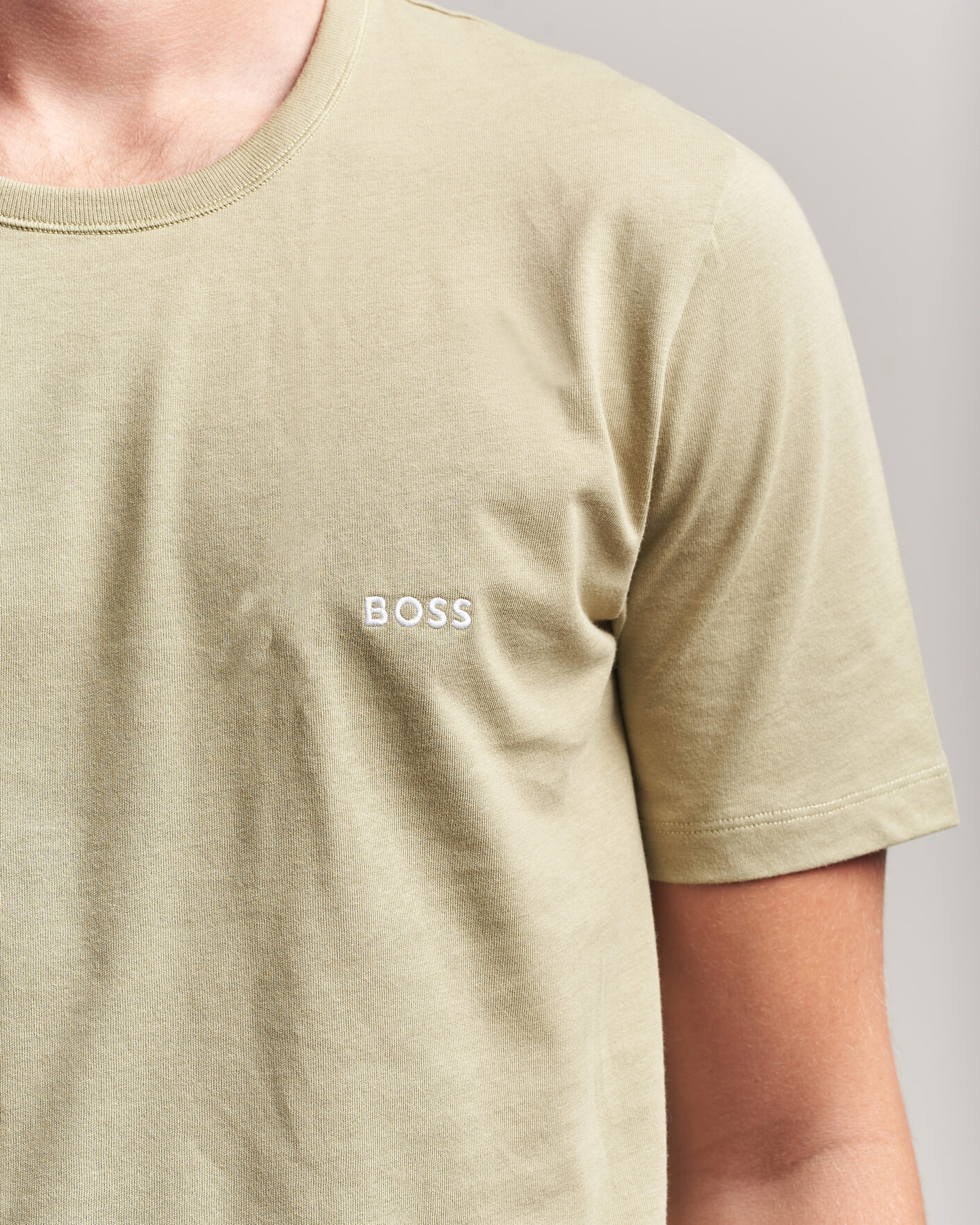 Hombres | Camisetas | BOSS BLACK | 3-Pack Crew Neck T-Shirt Green/Beige/White