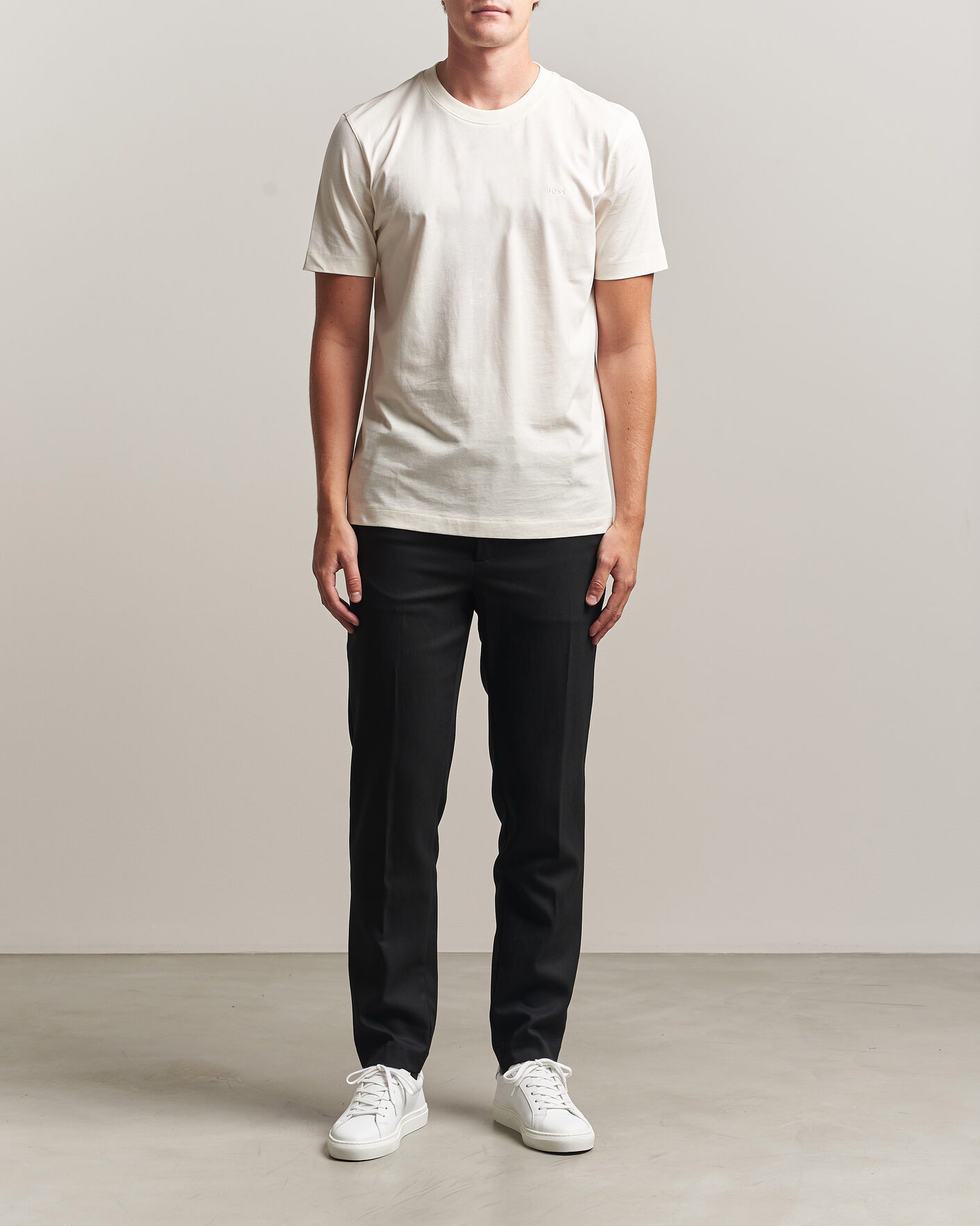 Hombres | Camisetas | BOSS BLACK | Thompson Crew Neck T-Shirt Open White