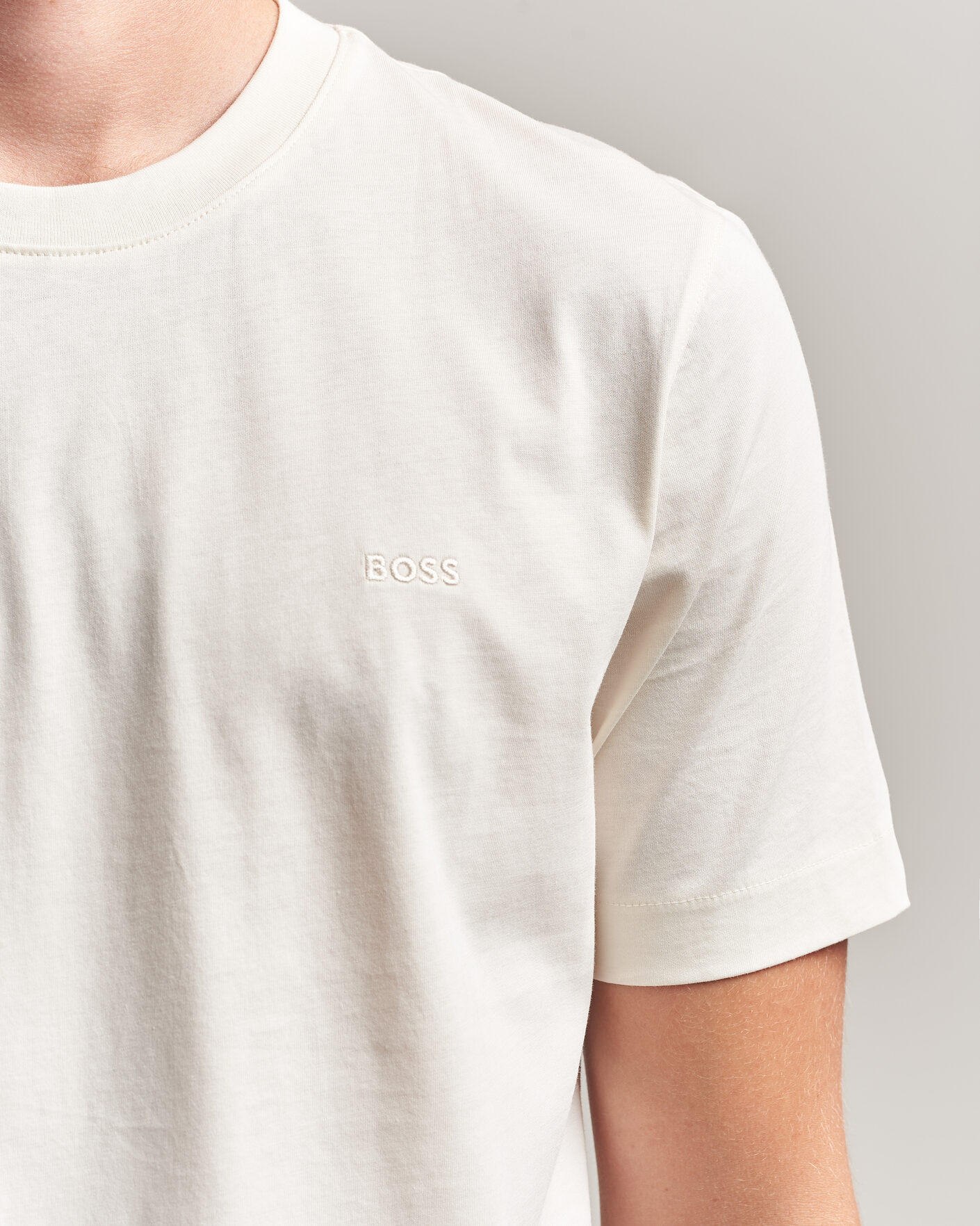 Hombres | Camisetas | BOSS BLACK | Thompson Crew Neck T-Shirt Open White