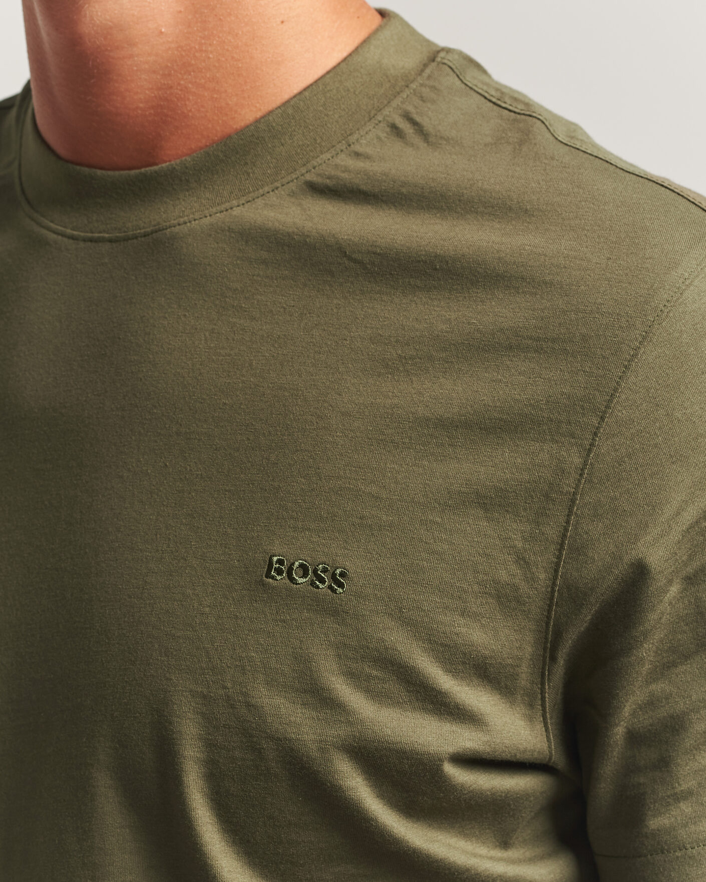 Hombres | Camisetas | BOSS BLACK | Thompson Crew Neck T-Shirt Open Green