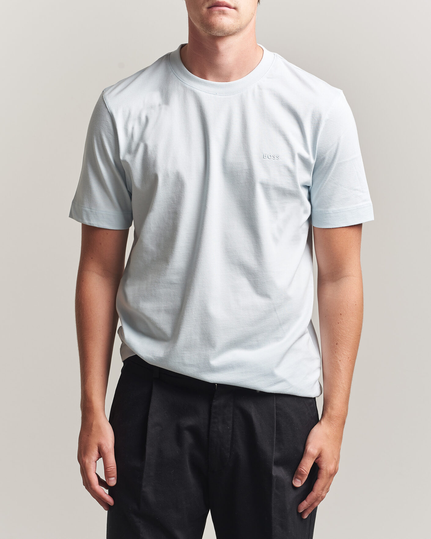 Hombres | Camisetas | BOSS BLACK | Thompson Crew Neck T-Shirt Open Blue