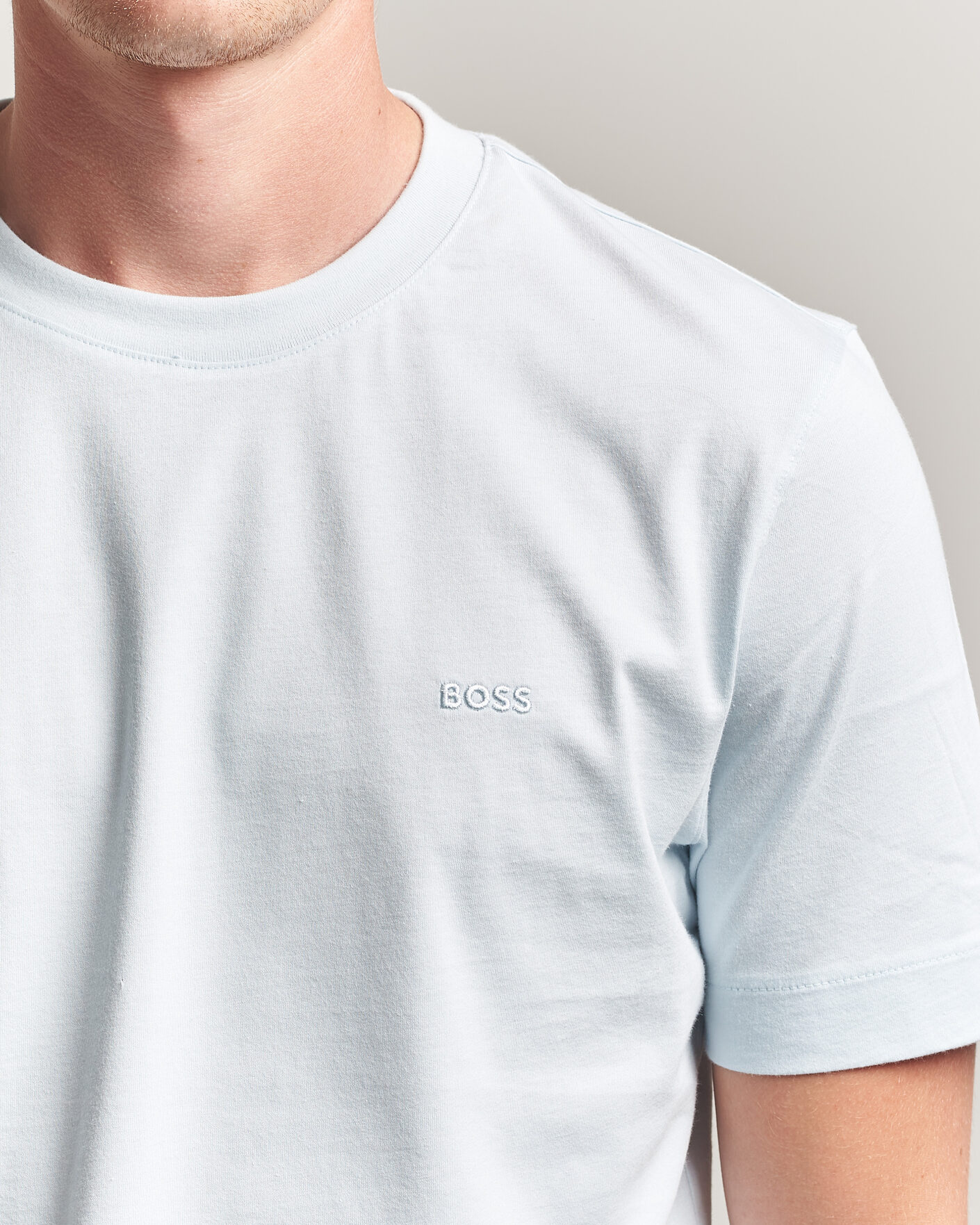 Hombres | Camisetas | BOSS BLACK | Thompson Crew Neck T-Shirt Open Blue