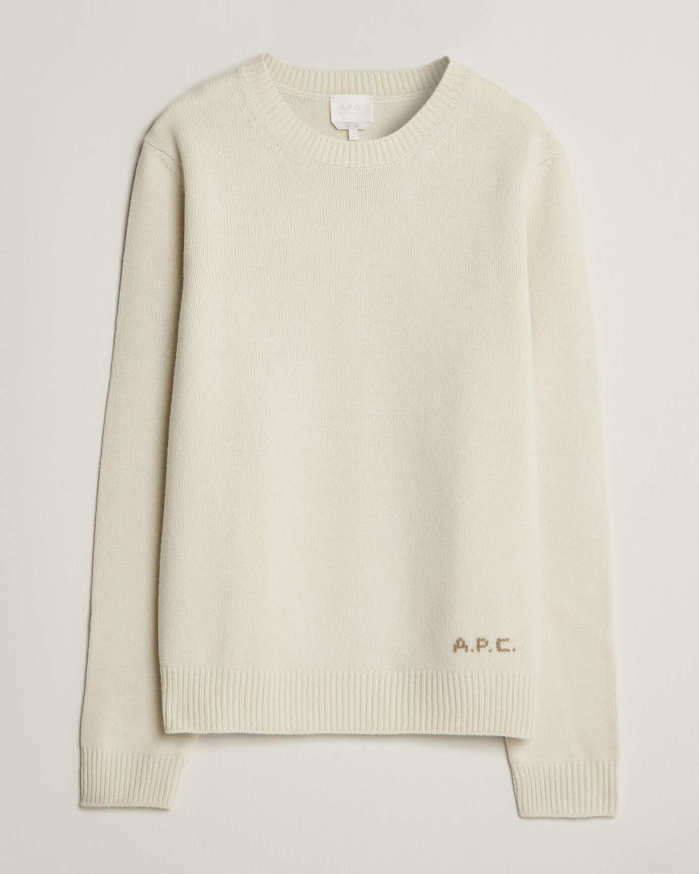 Hombres | Jerséis y prendas de punto | A.P.C. | Edmond Wool Knitted Sweater Ecru