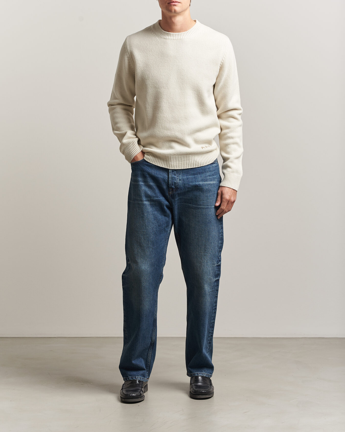 Hombres | Jerséis y prendas de punto | A.P.C. | Edmond Wool Knitted Sweater Ecru