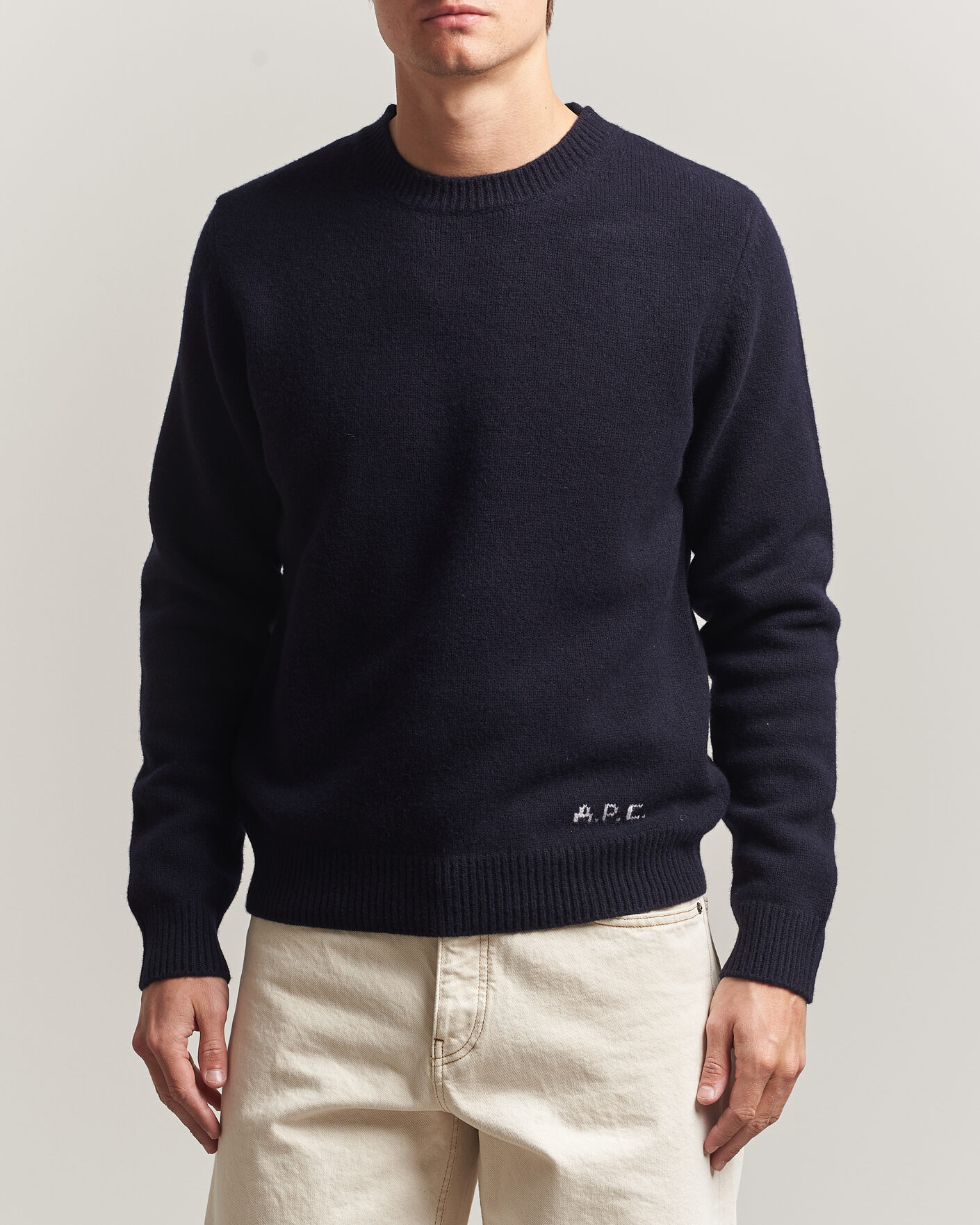 Hombres | Jerséis y prendas de punto | A.P.C. | Edmond Wool Knitted Sweater Dark Navy