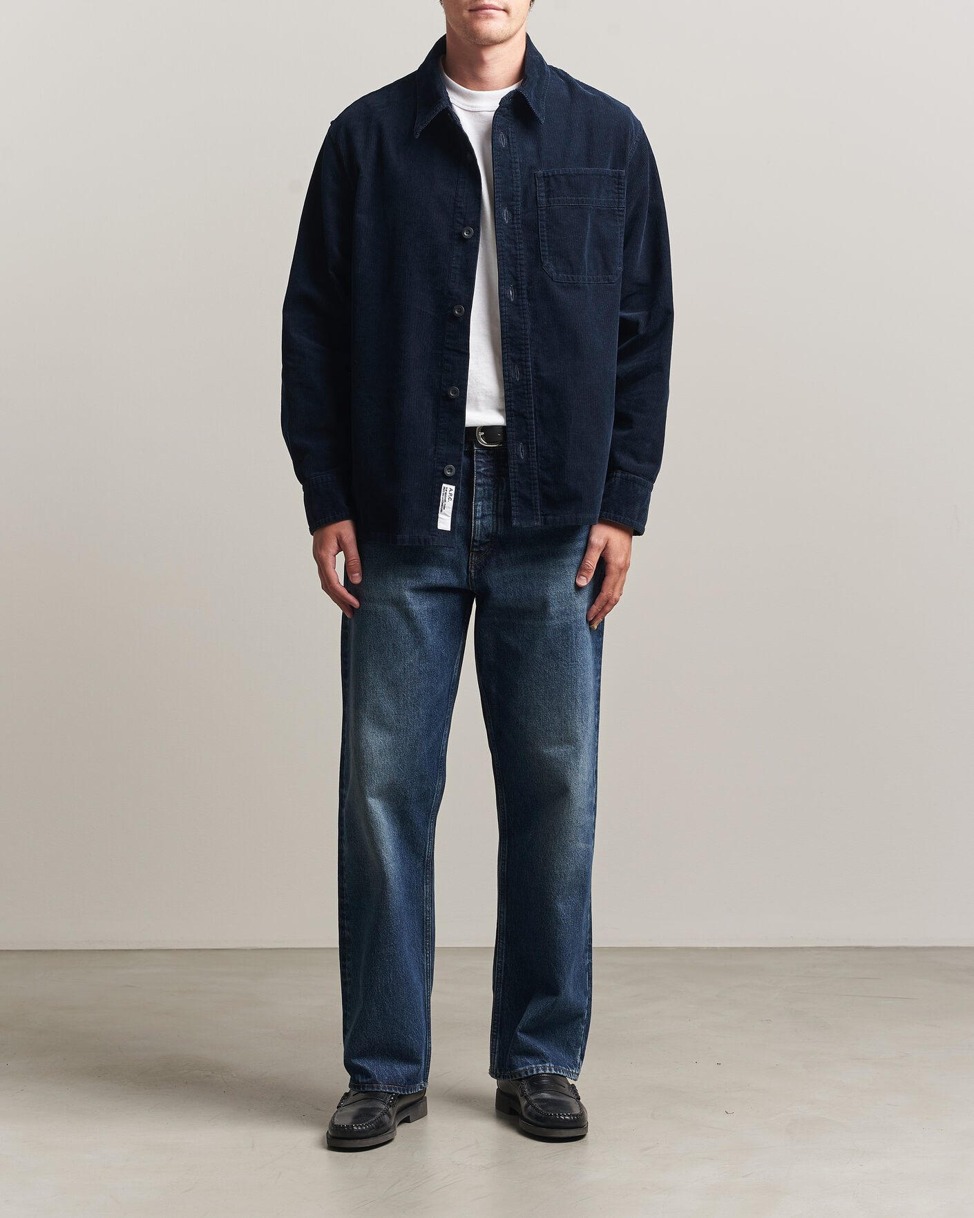 Hombres | Camisas | A.P.C. | Basile Corduroy Overshirt Dark Navy
