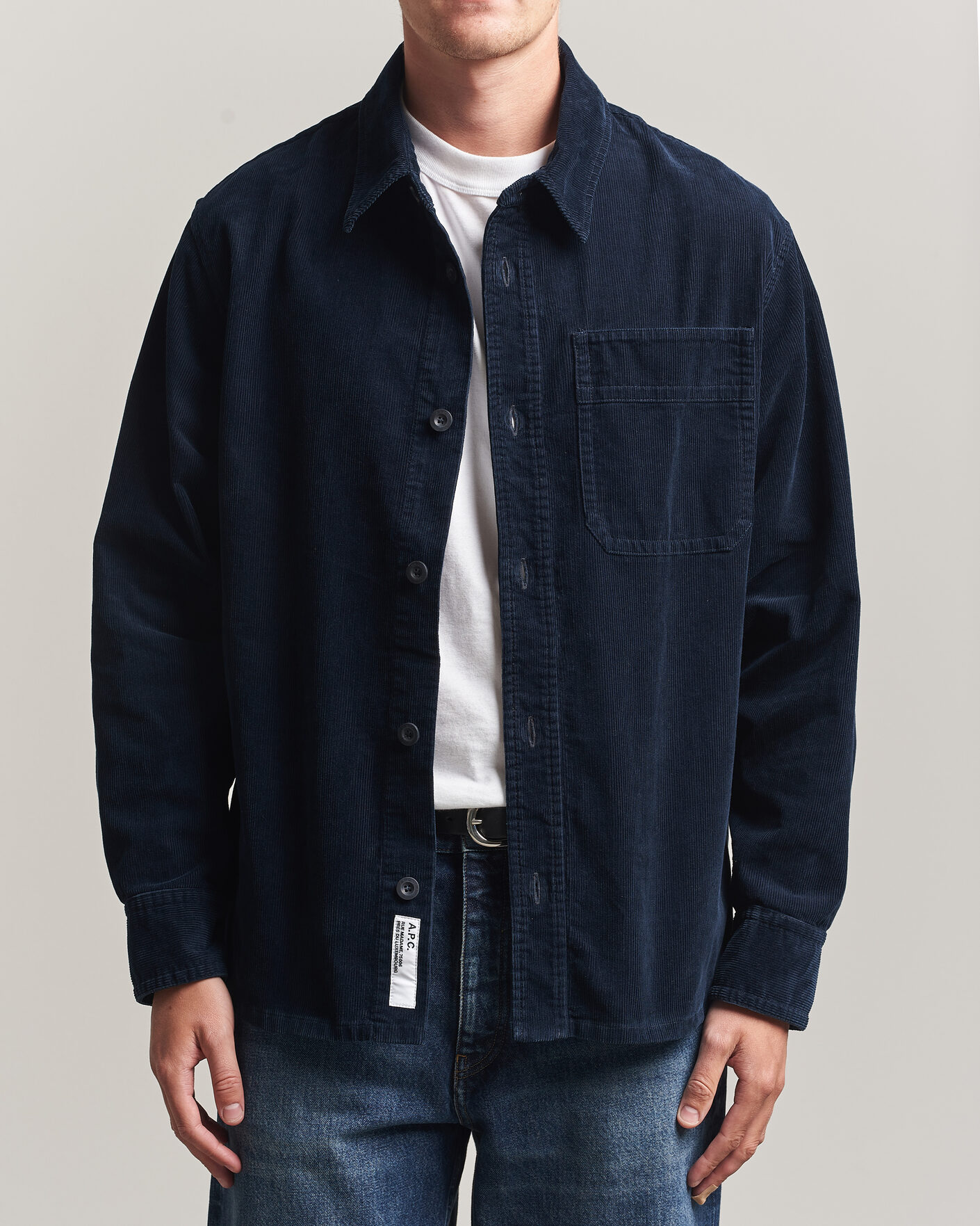 Hombres | Camisas | A.P.C. | Basile Corduroy Overshirt Dark Navy