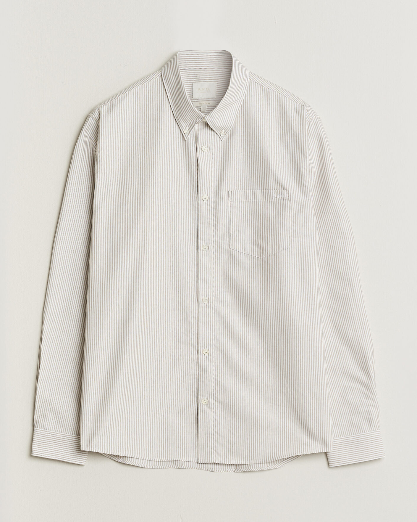 Hombres | Camisas | A.P.C. | Greg Striped Oxford Shirt Beige/White