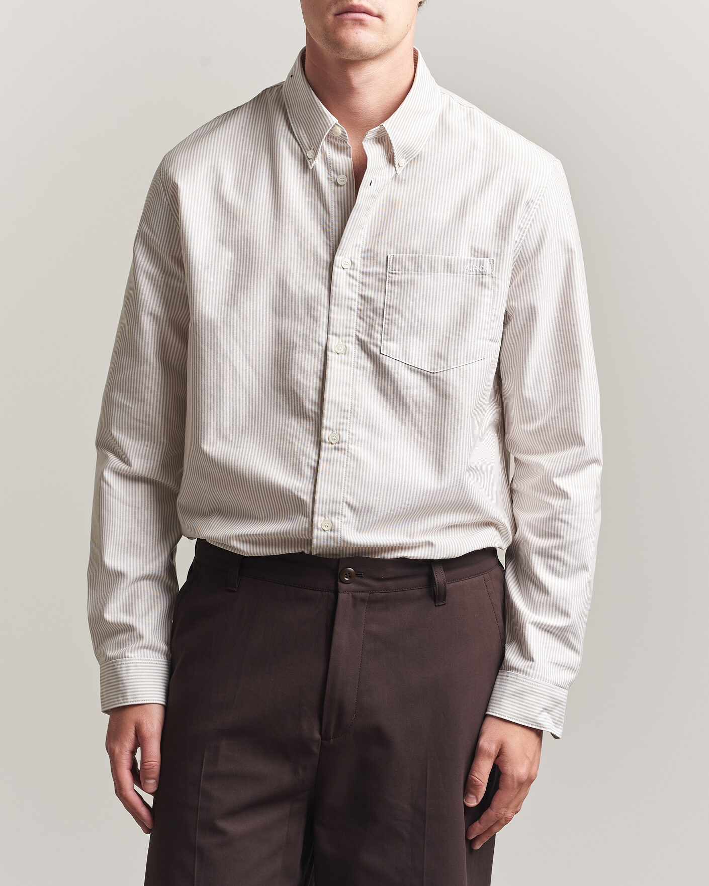 Hombres | Camisas | A.P.C. | Greg Striped Oxford Shirt Beige/White