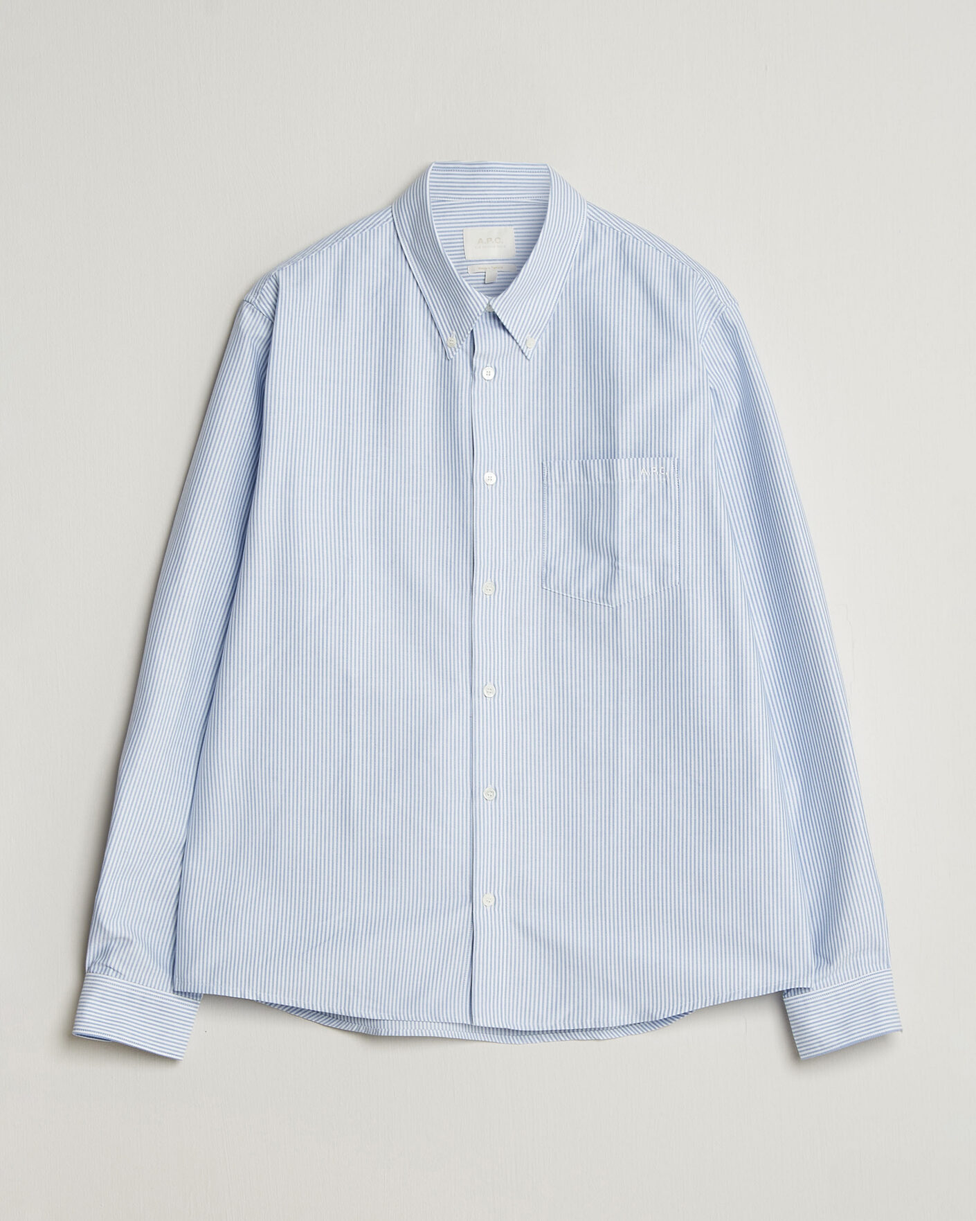 Hombres | Camisas | A.P.C. | Greg Striped Oxford Shirt Blue/White