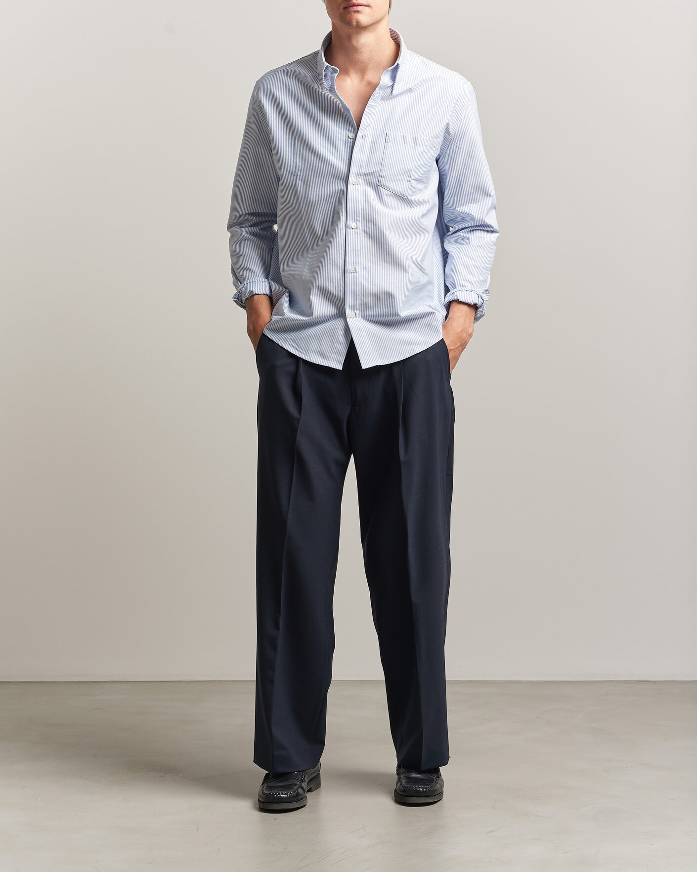 Hombres | Camisas | A.P.C. | Greg Striped Oxford Shirt Blue/White
