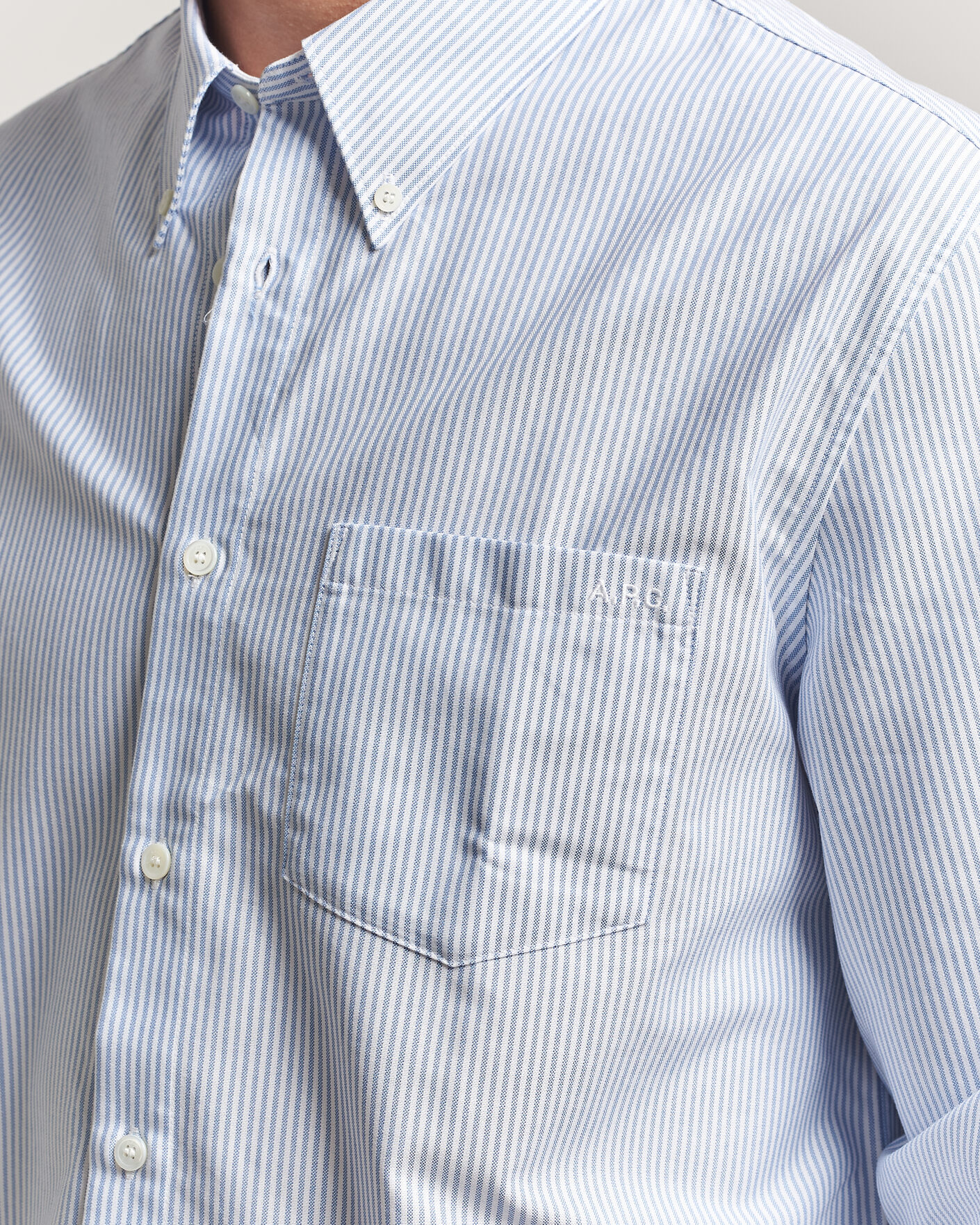 Hombres | Camisas | A.P.C. | Greg Striped Oxford Shirt Blue/White