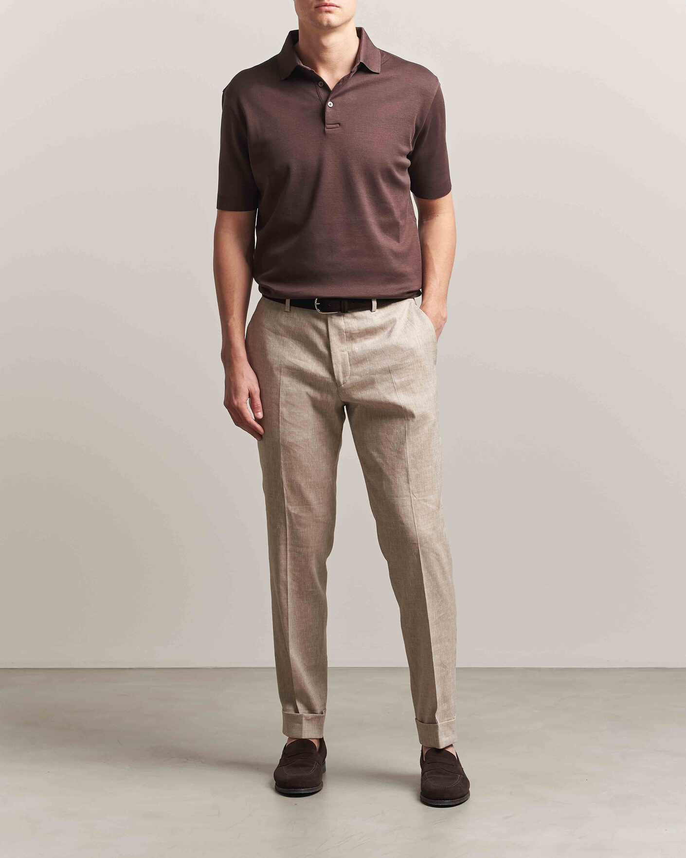 Hombres | Polos | Herno | Micro Piquet Polo Brown