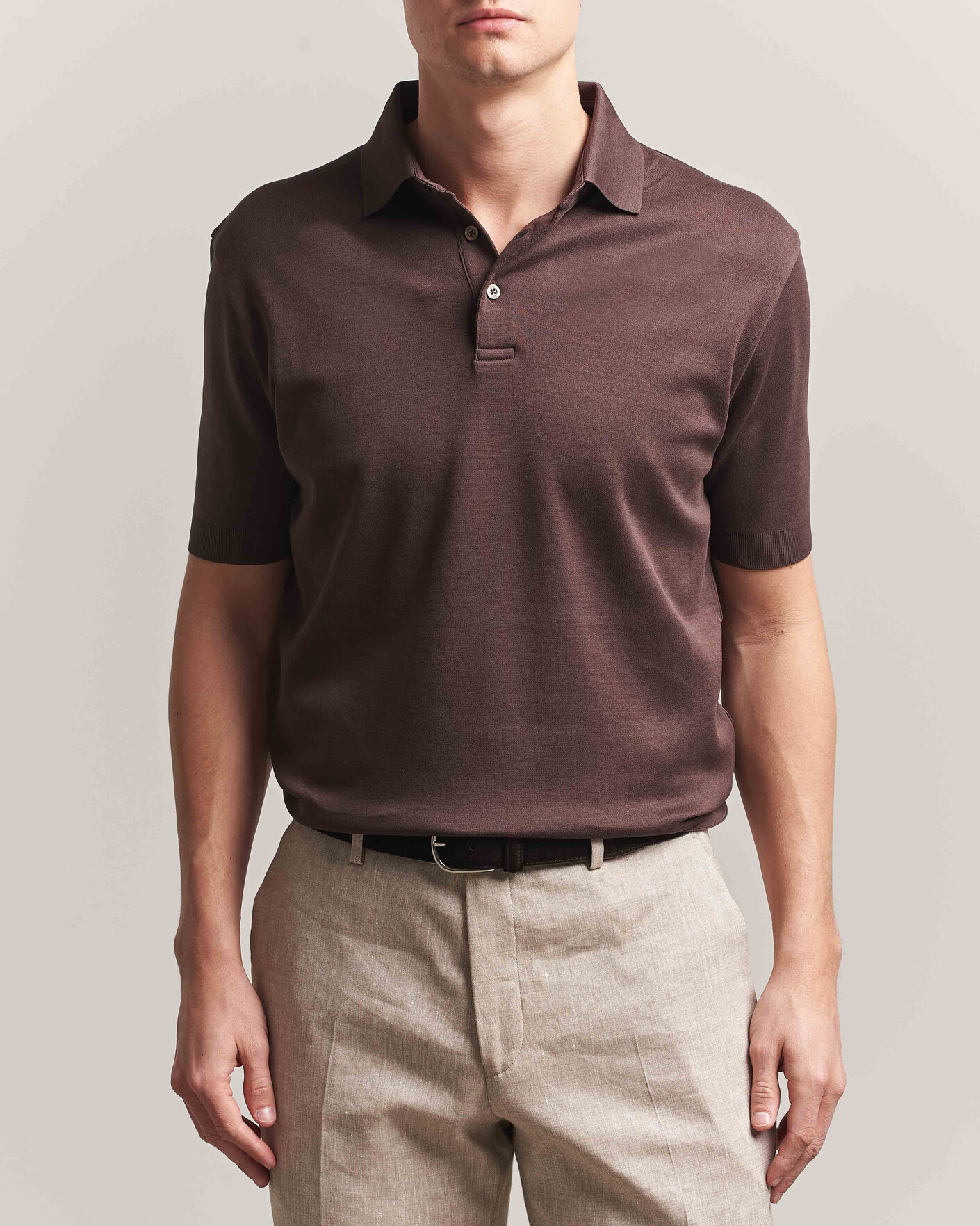 Hombres | Polos | Herno | Micro Piquet Polo Brown
