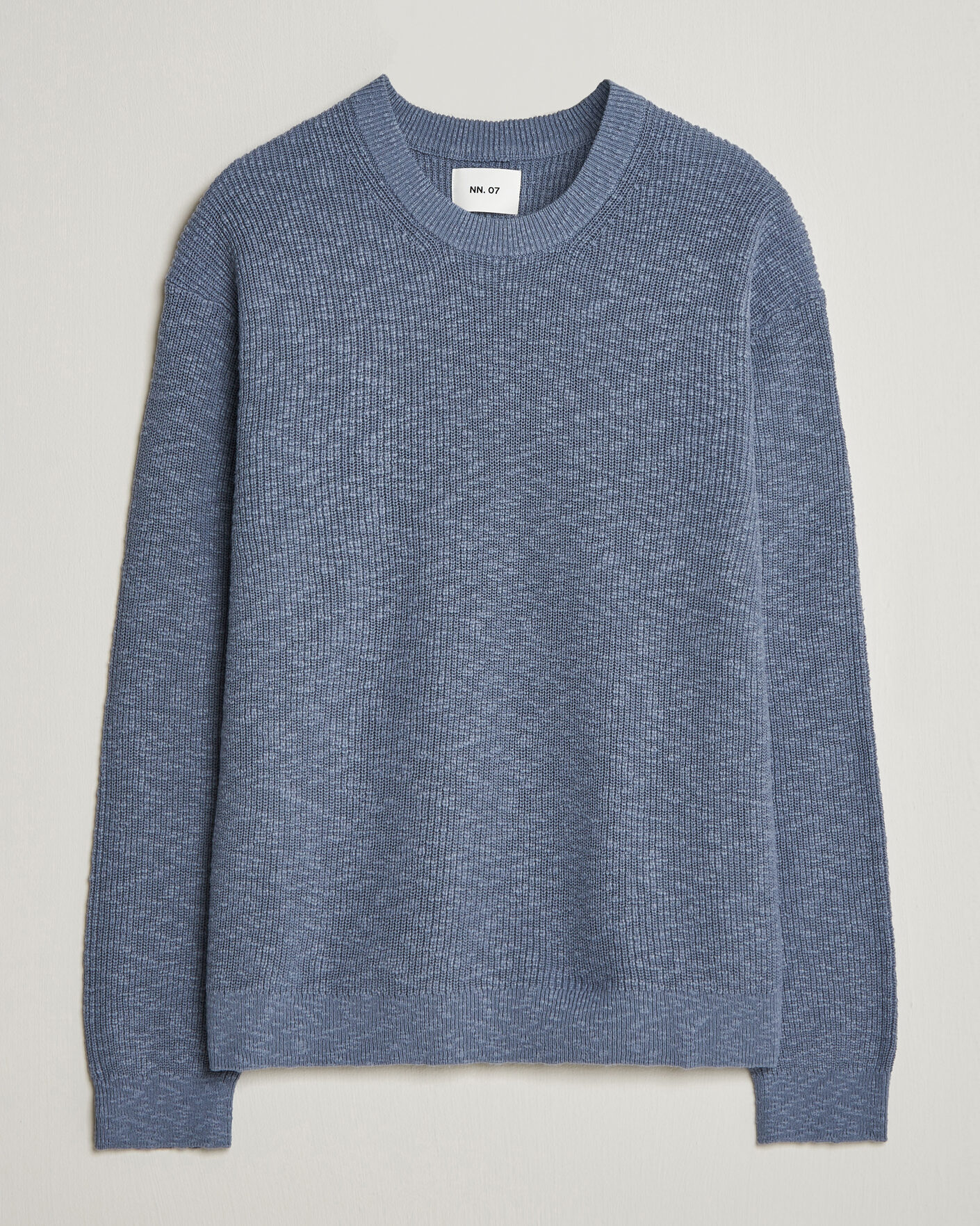 Hombres | Jerséis y prendas de punto | NN07 | Russell Cotton Knitted Sweater Stone Blue