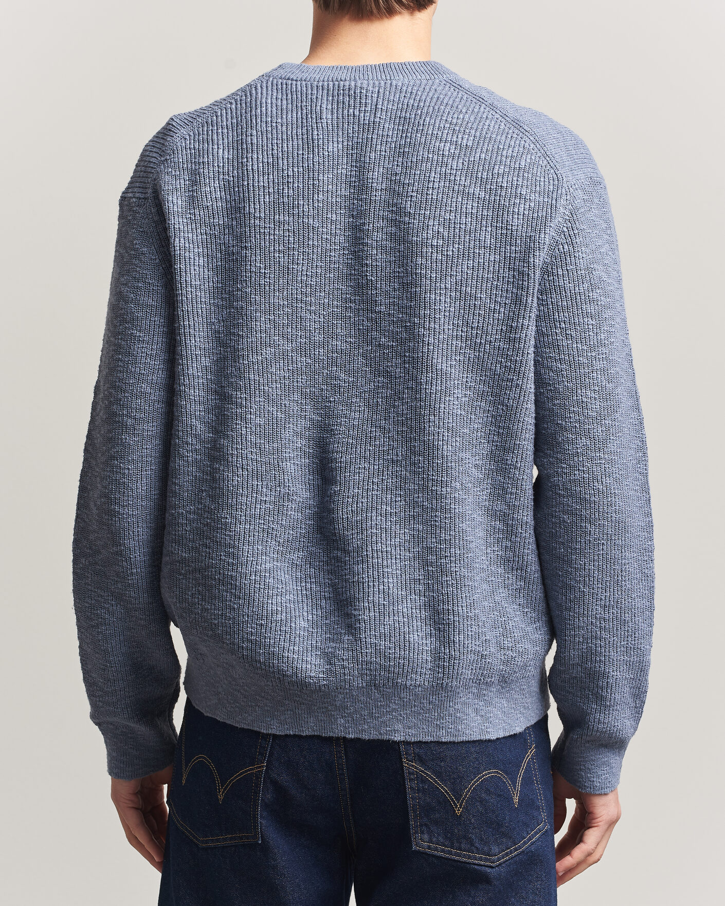 Hombres | Jerséis y prendas de punto | NN07 | Russell Cotton Knitted Sweater Stone Blue