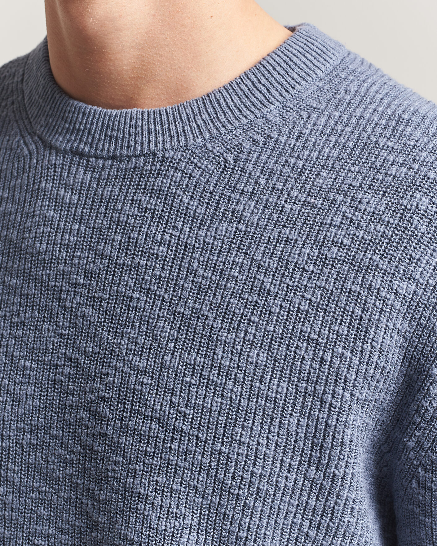 Hombres | Jerséis y prendas de punto | NN07 | Russell Cotton Knitted Sweater Stone Blue