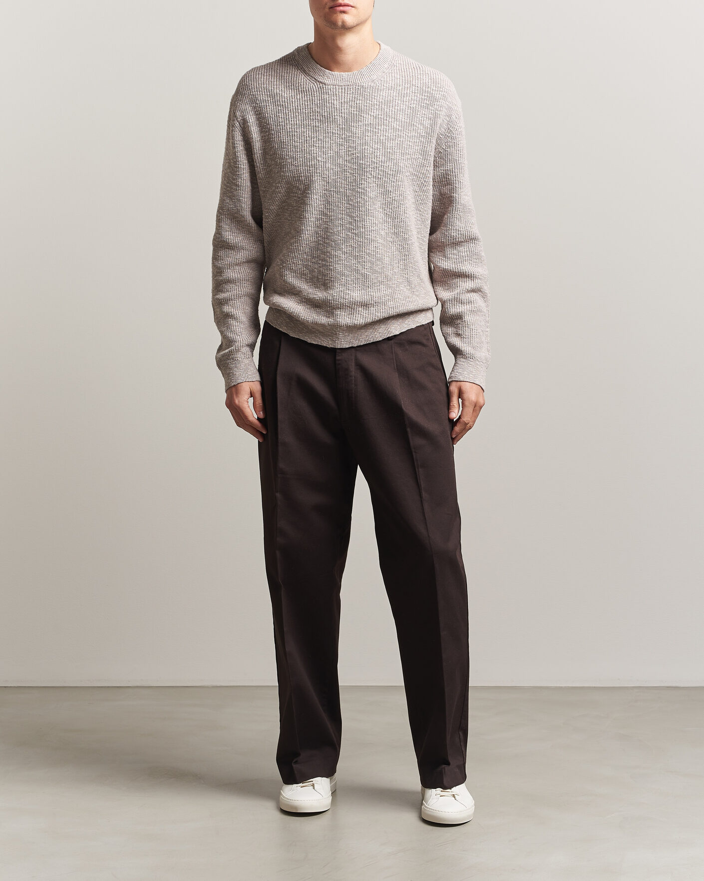 Hombres | Jerséis y prendas de punto | NN07 | Russell Cotton Knitted Sweater Moon Dust