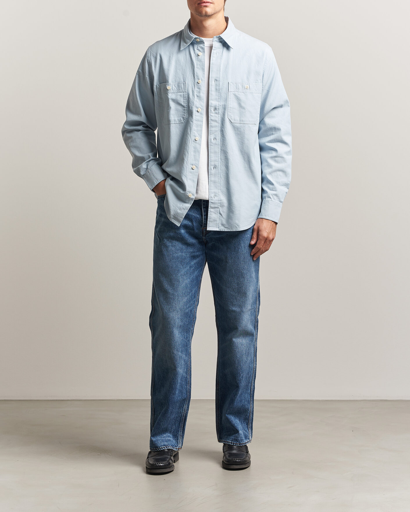Hombres | Camisas | NN07 | Colby Twill Overshirt Sky Mist
