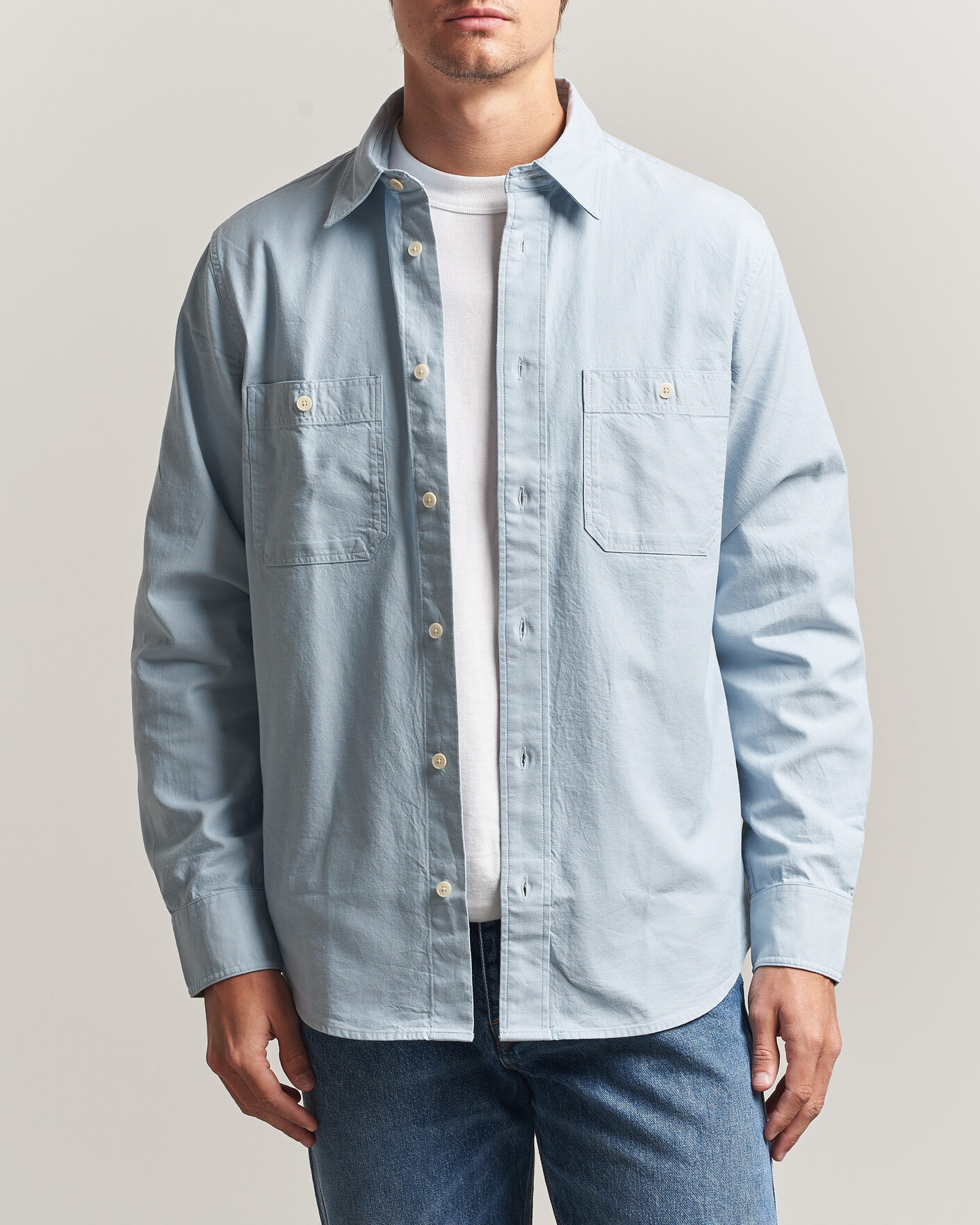 Hombres | Camisas | NN07 | Colby Twill Overshirt Sky Mist