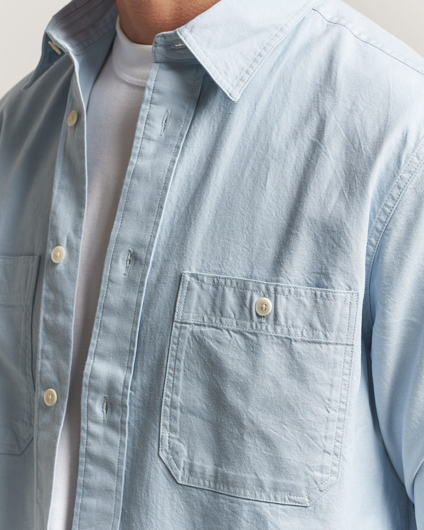 Hombres | Camisas | NN07 | Colby Twill Overshirt Sky Mist