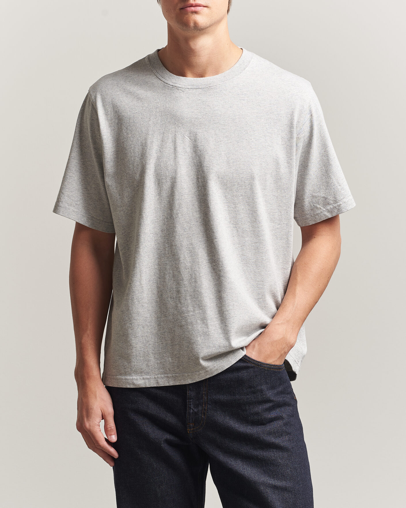 Hombres | Camisetas | NN07 | Jett Printed HQ T-Shirt Grey Melange