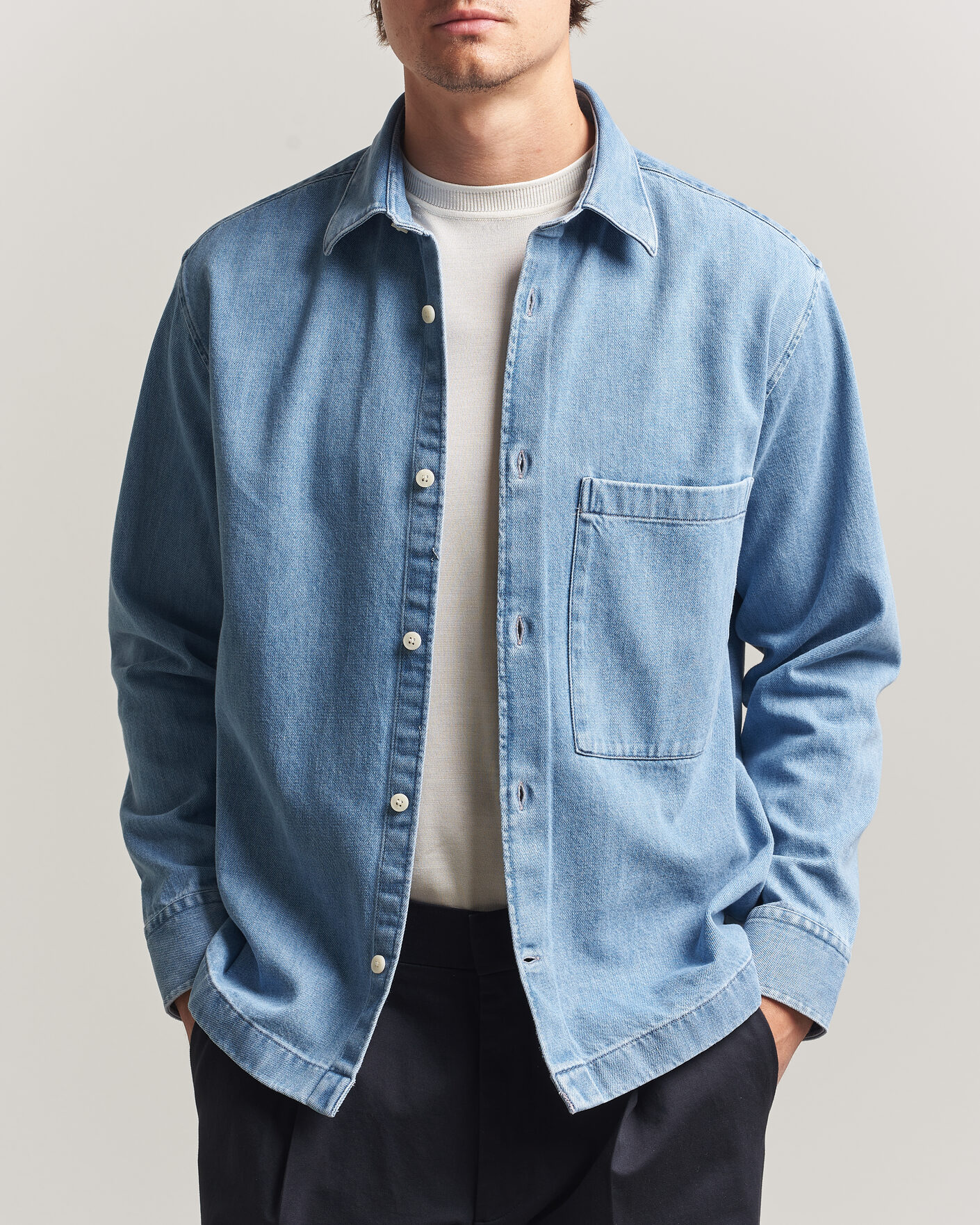 Hombres | Camisas | NN07 | Freddy Denim Overshirt Light Blue