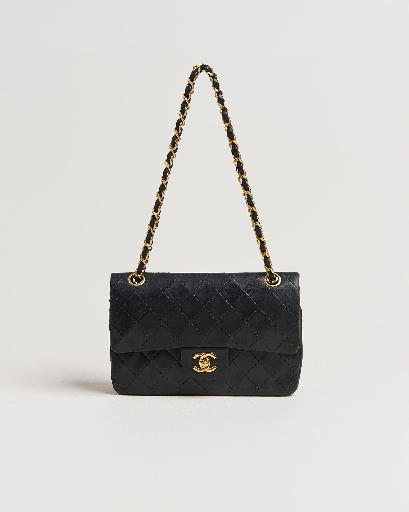 Hombres | Chanel Pre-Owned Classic Small Double Flap Bag Black | Chanel Pre-Owned | Classic Small Double Flap Bag Black