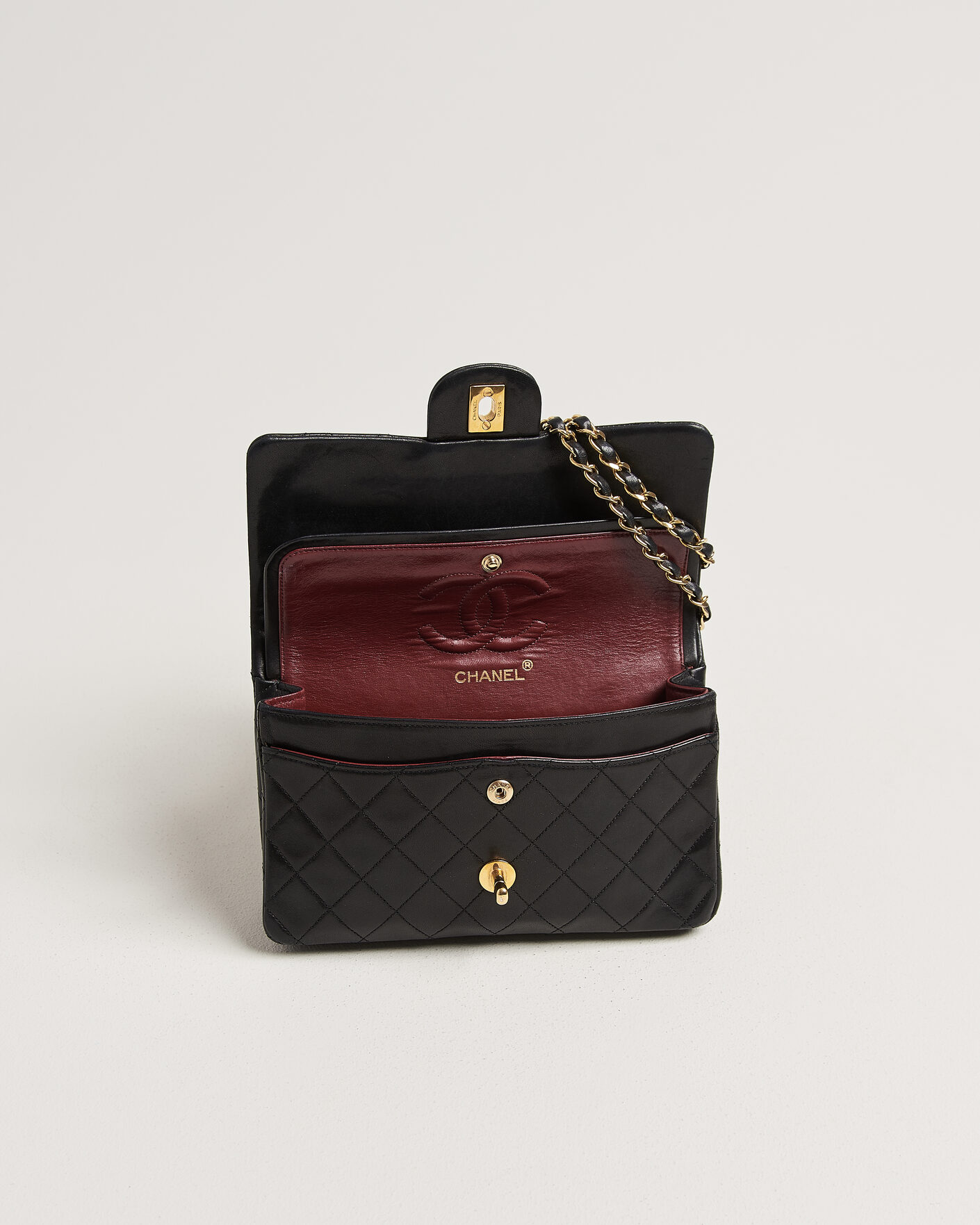 Hombres | Pre-Owned & Vintage Bags | Chanel Pre-Owned | Classic Small Double Flap Bag Black