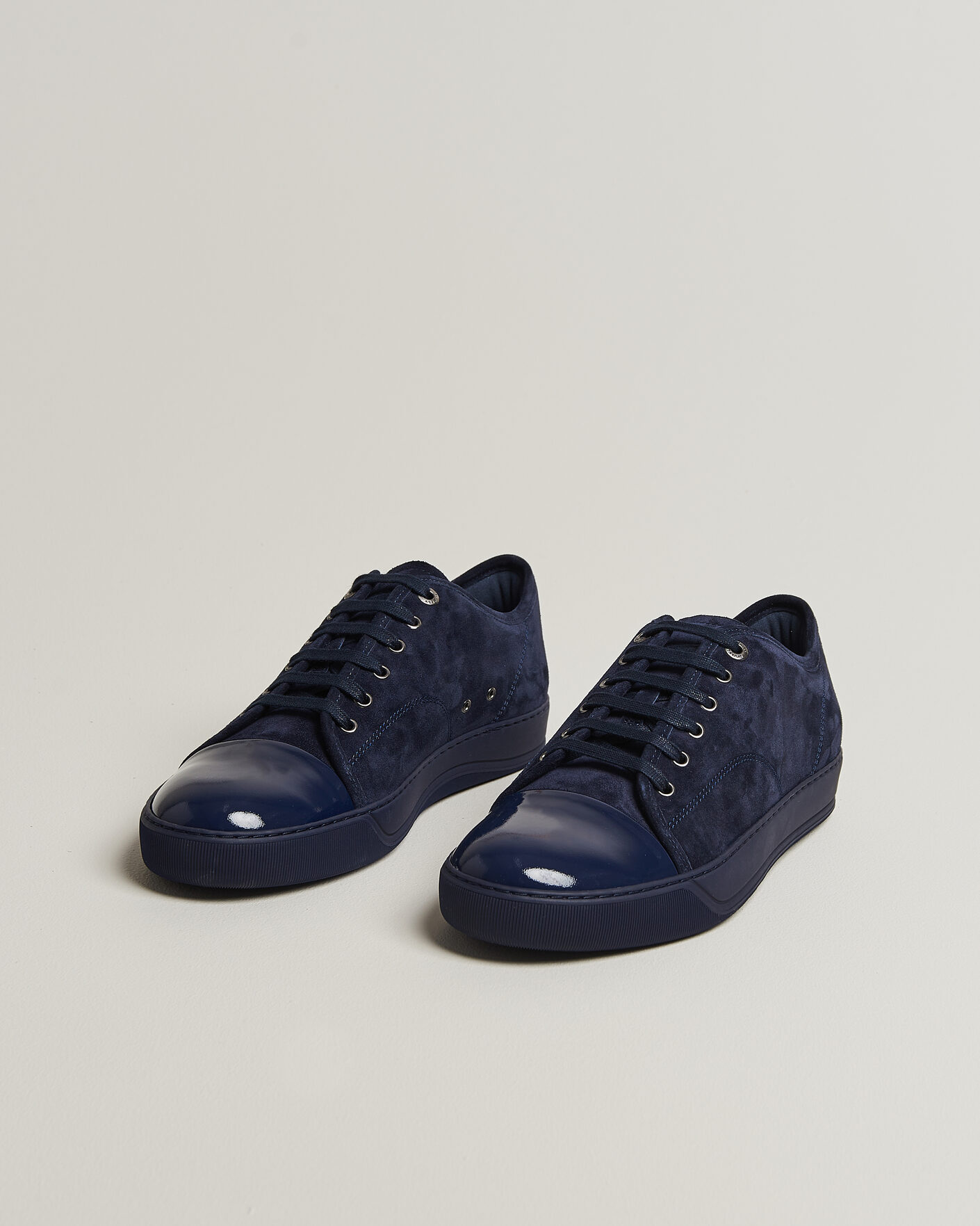 Hombres | Zapatillas | Lanvin | DBB1 Patent Cap Toe Sneakers Navy/Navy