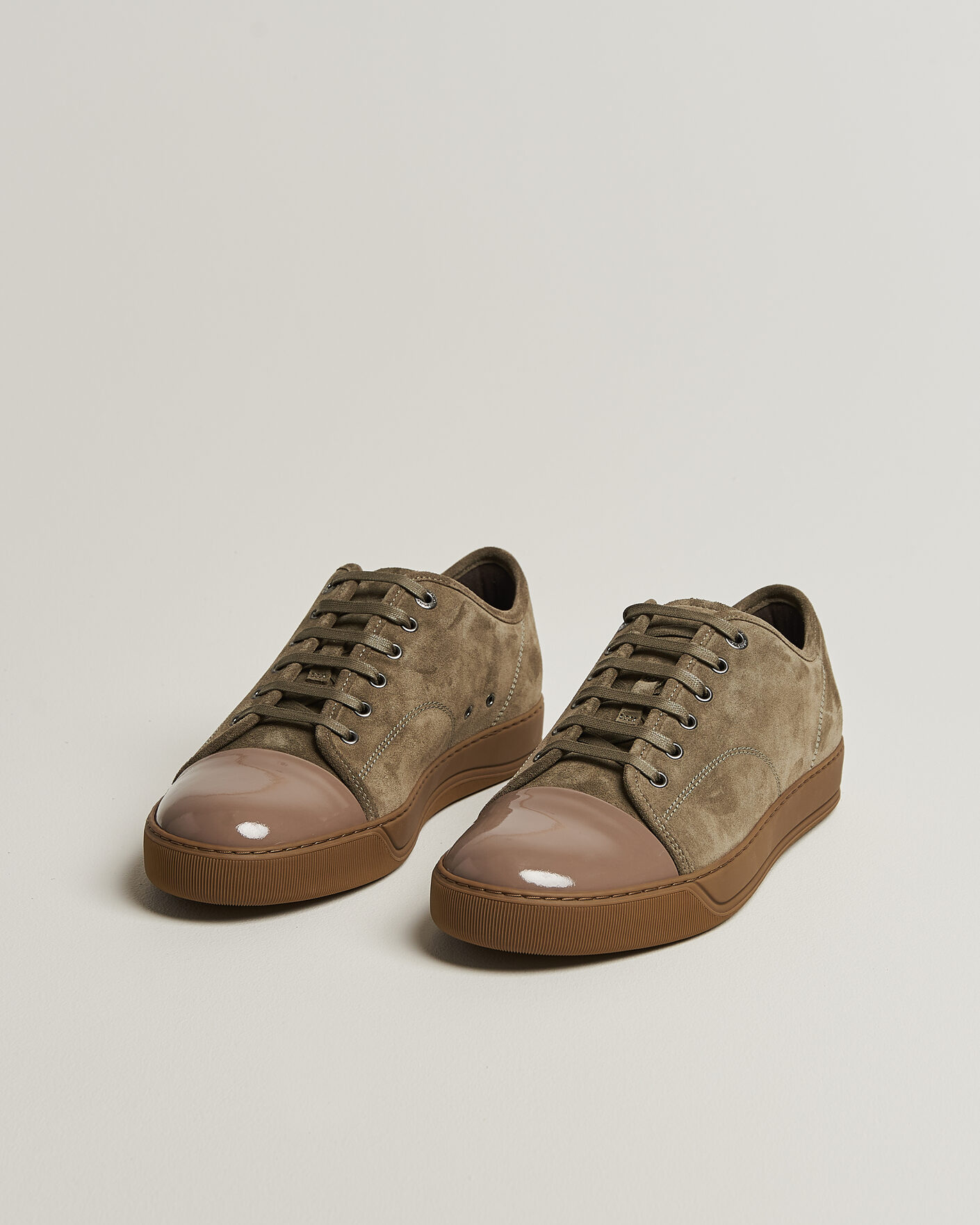 Hombres | Zapatillas | Lanvin | DBB1 Patent Cap Toe Sneakers Khaki