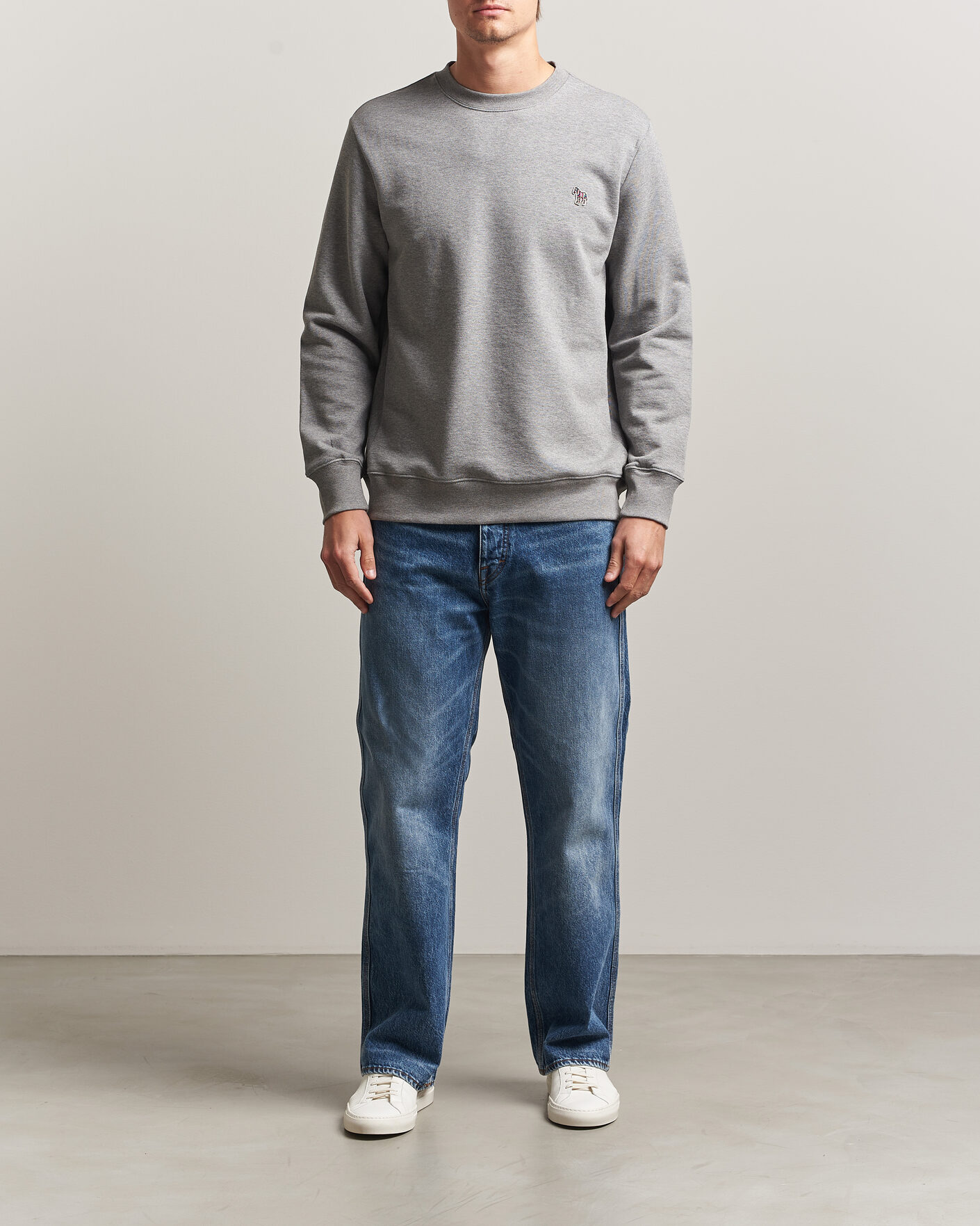 Hombres | Jerséis y prendas de punto | PS Paul Smith | Zebra Organic Cotton Sweatshirt Grey Melange
