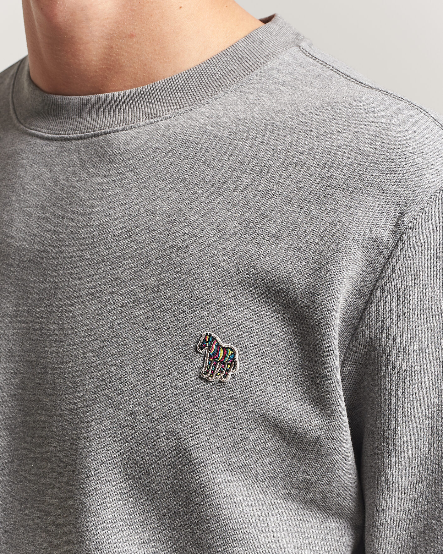 Hombres | Jerséis y prendas de punto | PS Paul Smith | Zebra Organic Cotton Sweatshirt Grey Melange