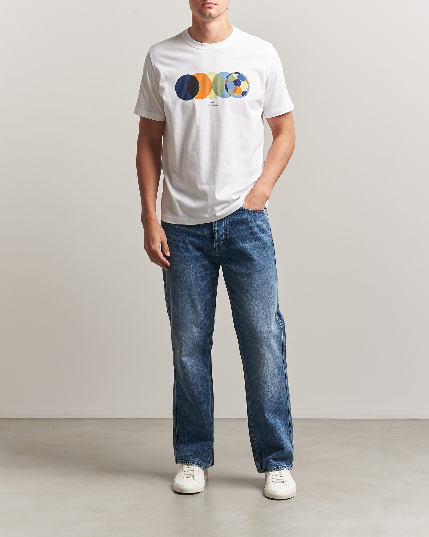 Hombres | Camisetas | PS Paul Smith | Football Crew Neck T-Shirt White
