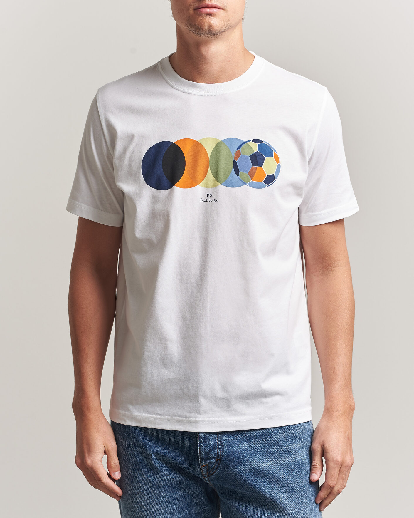 Hombres | Camisetas | PS Paul Smith | Footbal Crew Neck T-Shirt White