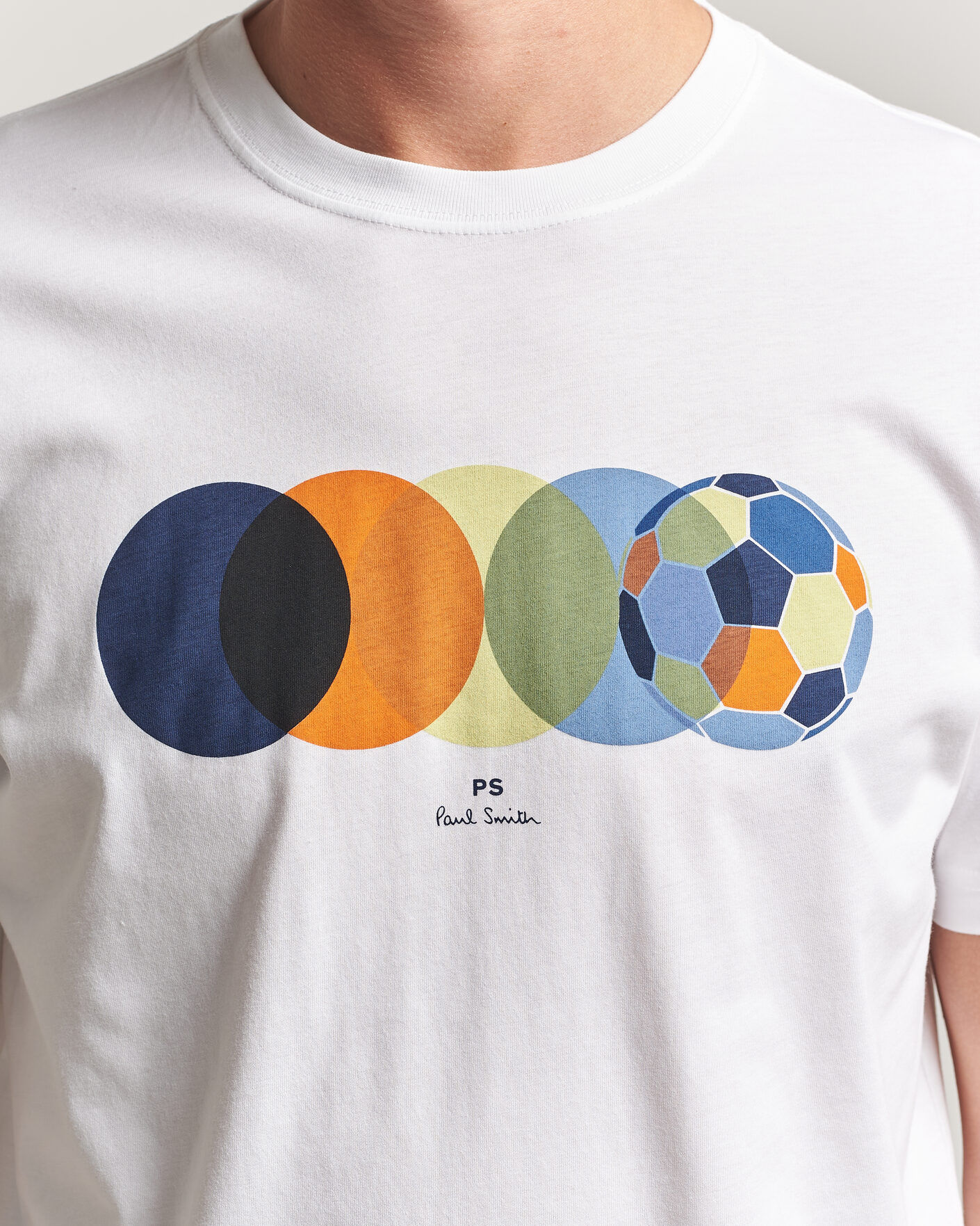 Hombres | Camisetas | PS Paul Smith | Football Crew Neck T-Shirt White