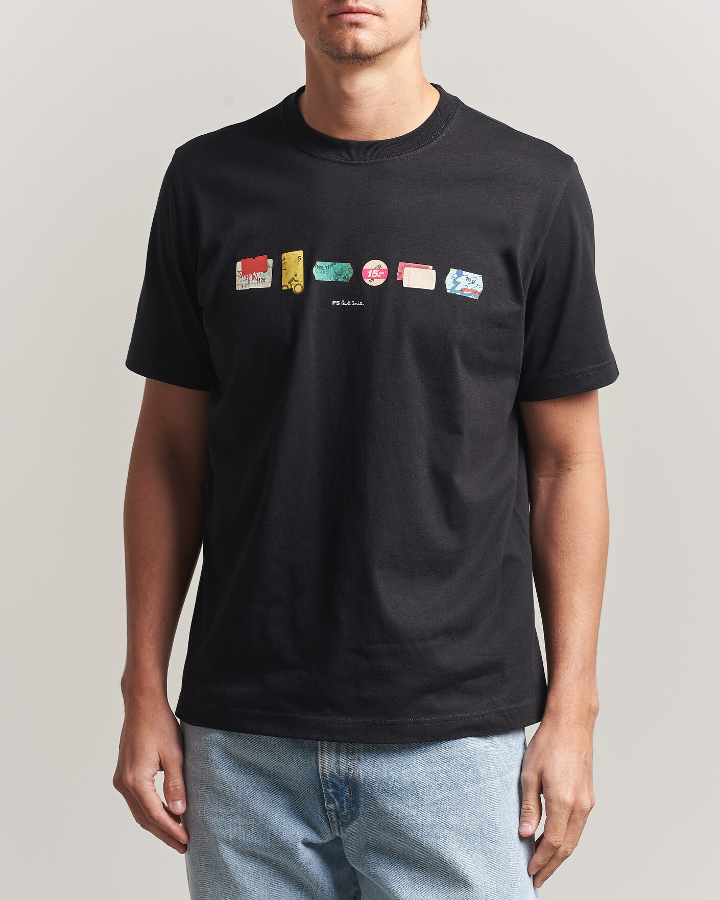 Hombres | Camisetas | PS Paul Smith | In A Row Crew Neck T-Shirt Black