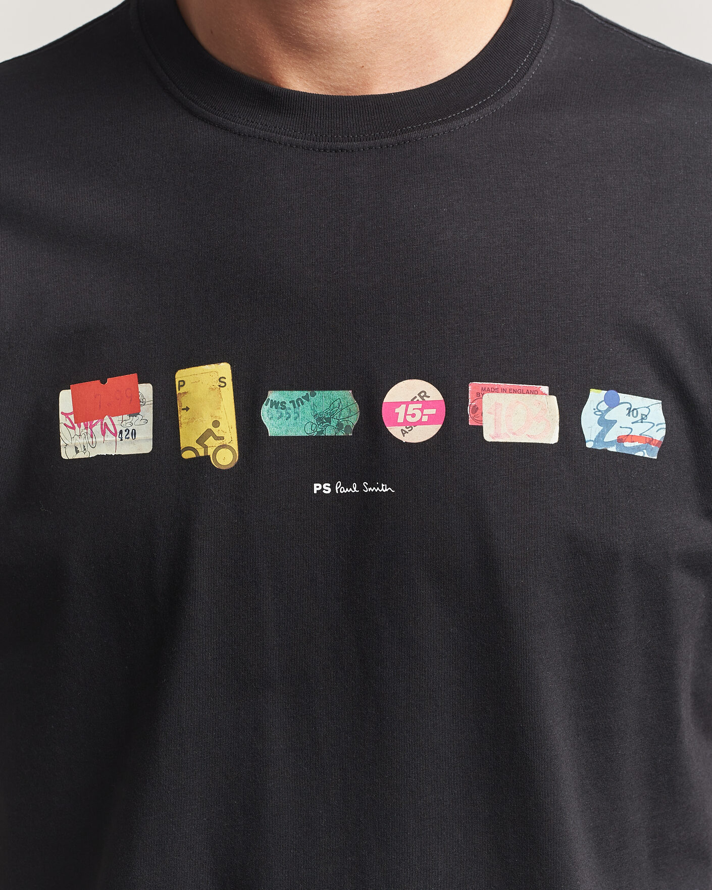 Hombres | Camisetas | PS Paul Smith | In A Row Crew Neck T-Shirt Black